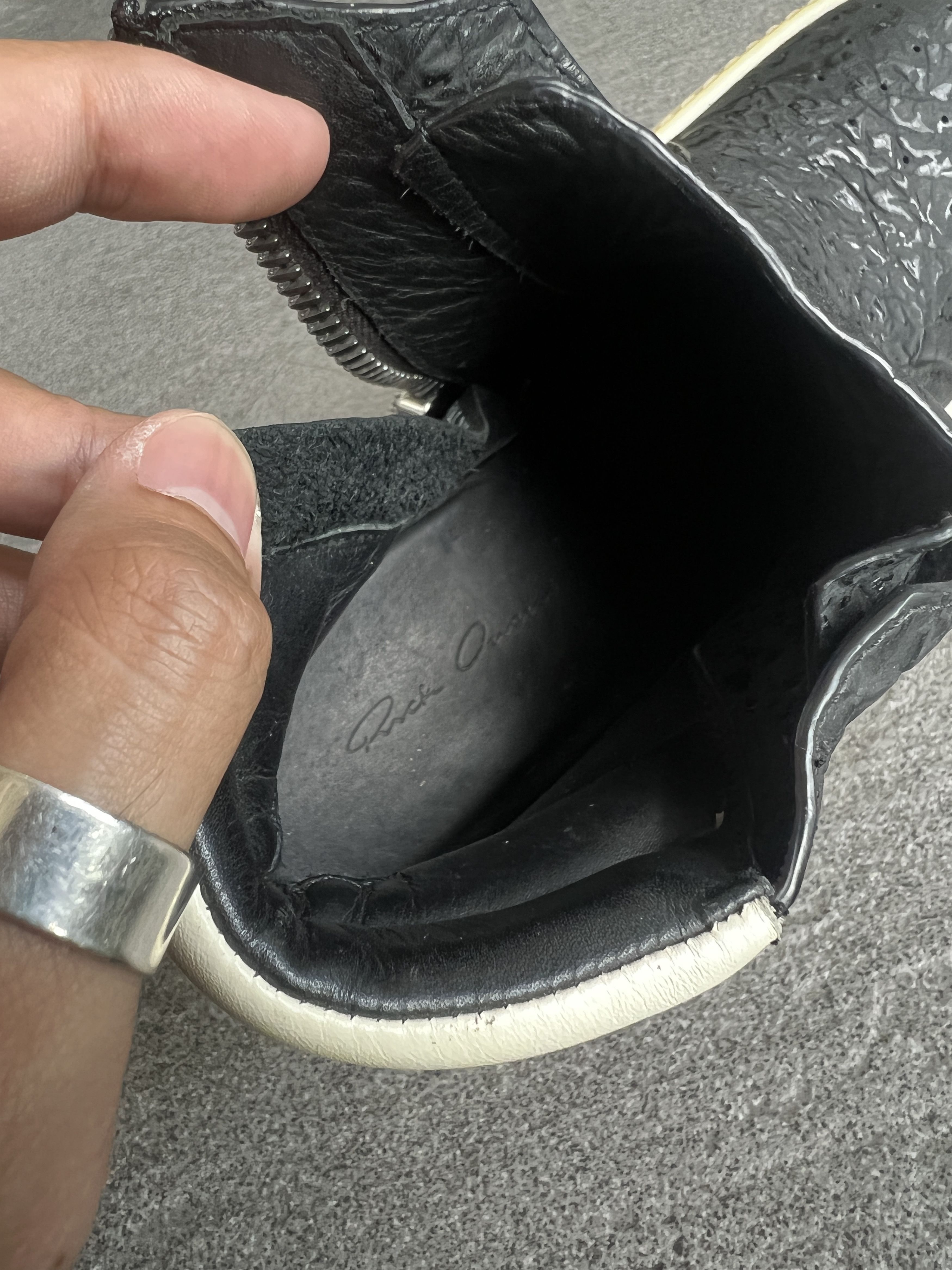 Rick Owens Rick Owens Leather Slip On Sneakers Black Milk EU40 Size US 7 / EU 40 - 10 Thumbnail