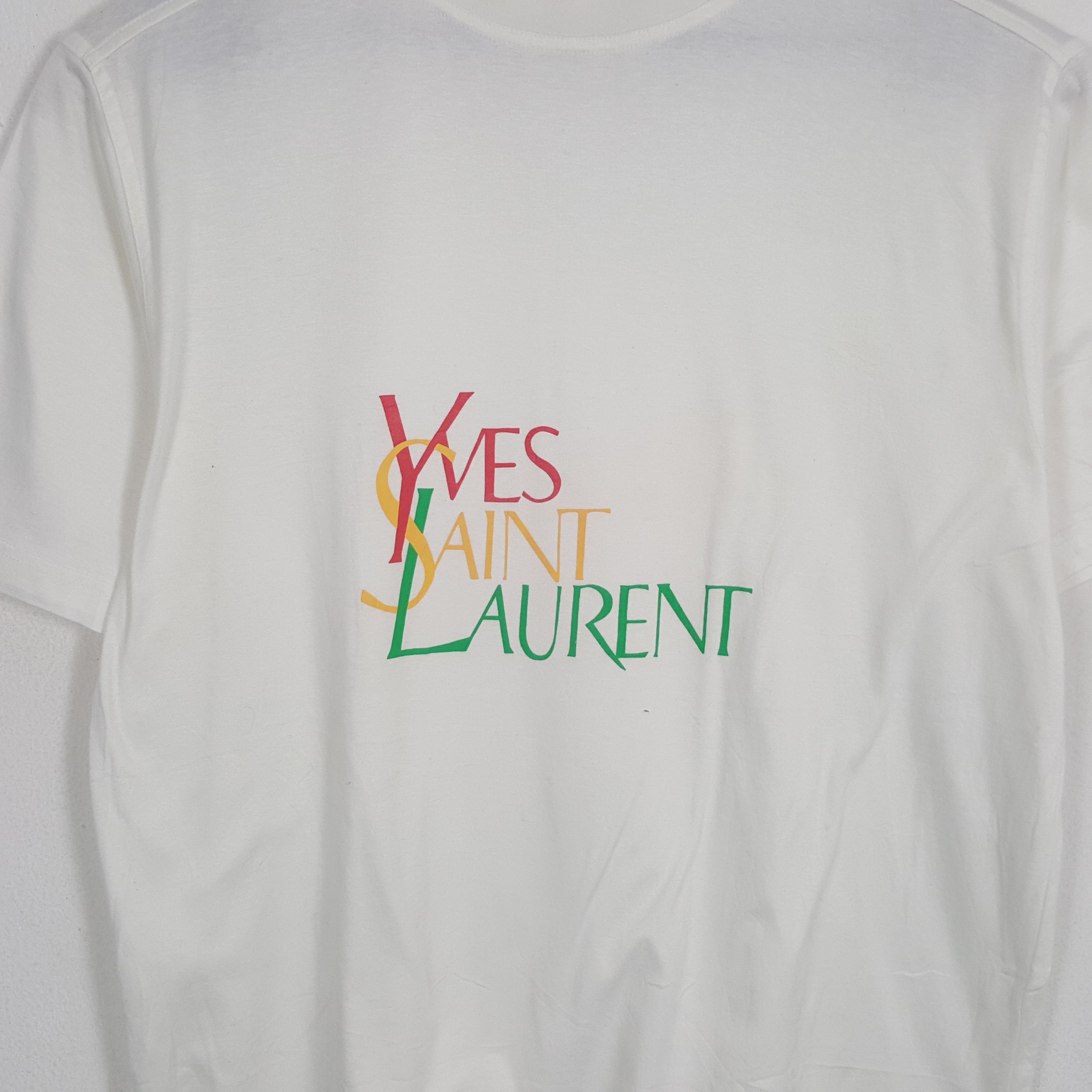 Vintage × Yves Saint Laurent YVES SAINT LAURENT Luxury Brand Spellout Design Tshirt Size US L / EU 52-54 / 3 - 2 Thumbnail