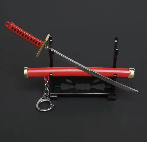 Anime Red Roronoa Zoro Sword Key Chain + Holder Size ONE SIZE - 1 Thumbnail