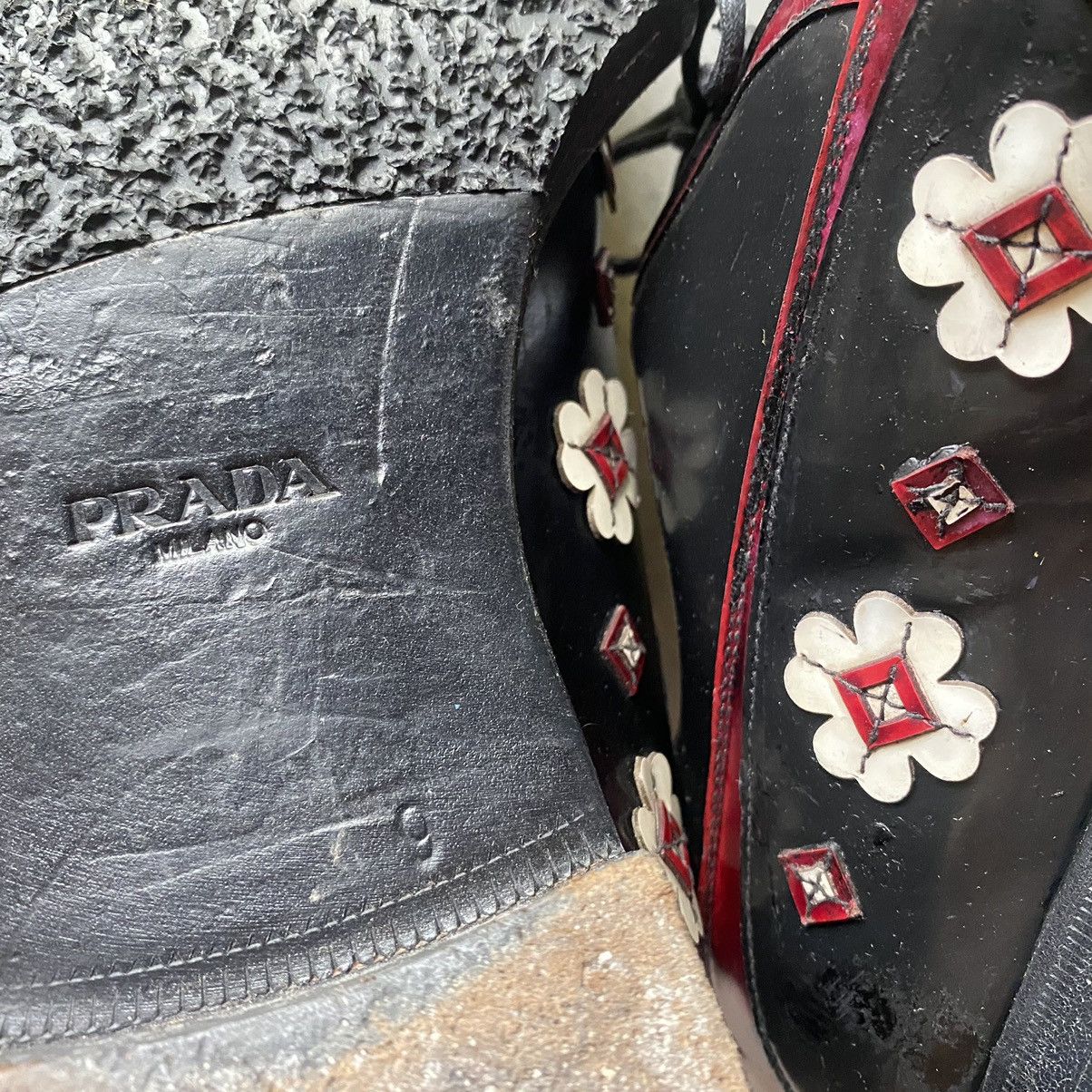 Prada FW12 Runway Floral applique’ Shoes Size US 10 / EU 43 - 9 Thumbnail