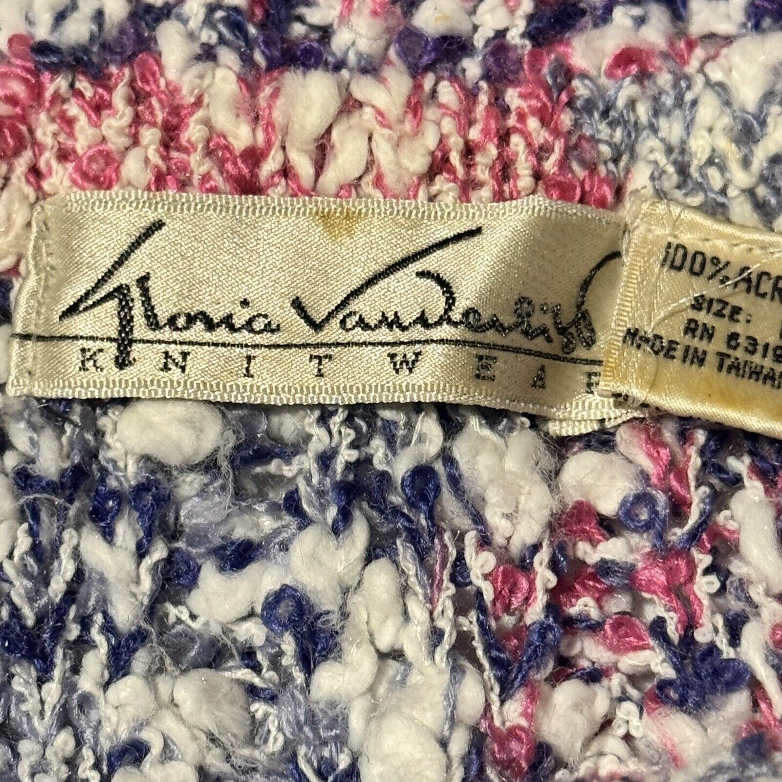 Gloria Vanderbilt Vintage 80s Sweater Womens L Popcorn Bouclé Knit Pastel Boho Size L / US 10 / IT 46 - 7 Thumbnail