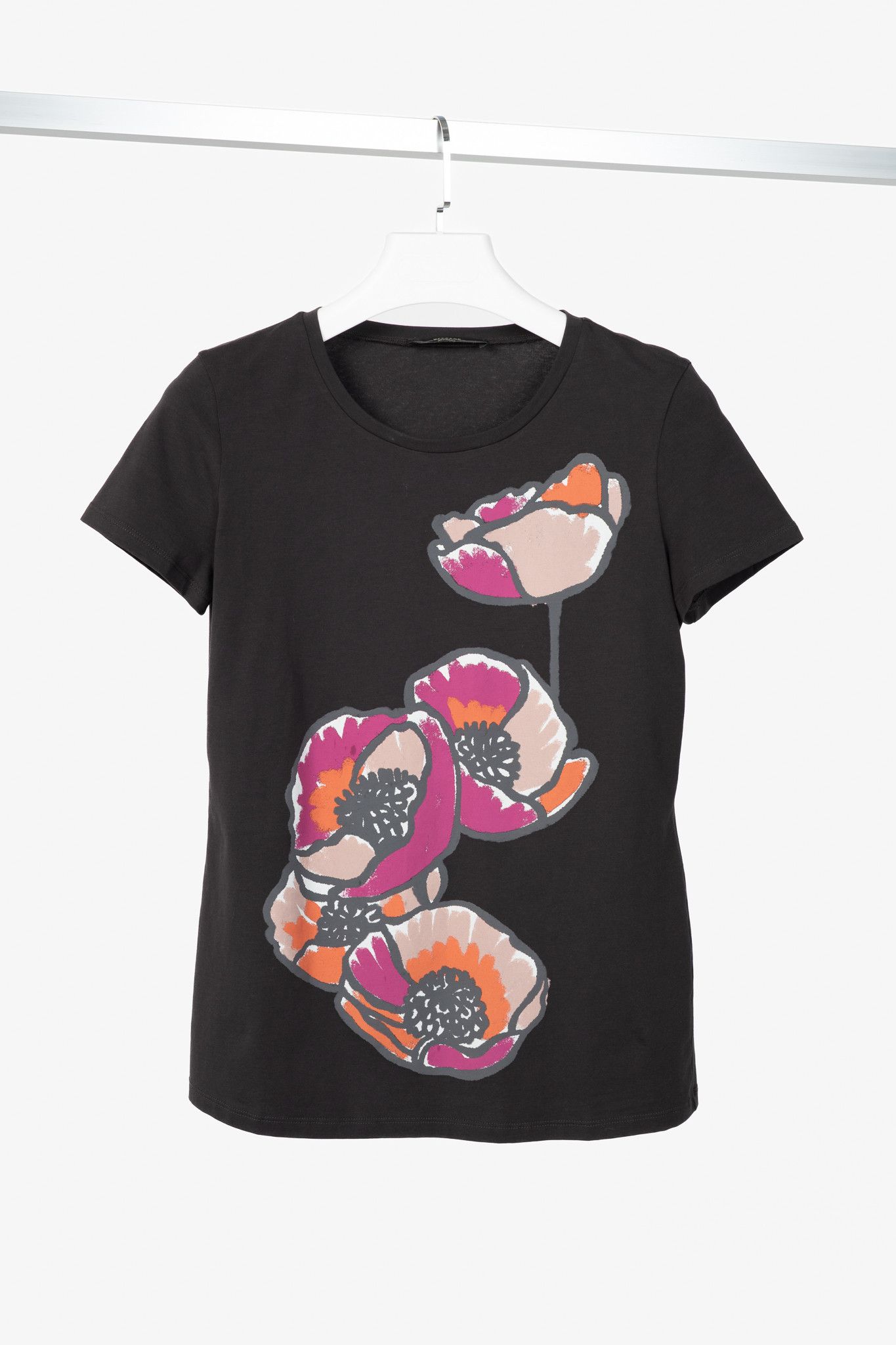 Weekend Max Mara Weekend Max Mara Brown Floral-Graphic Cotton T-Shirt Size M / US 6-8 / IT 42-44 - 1 Thumbnail