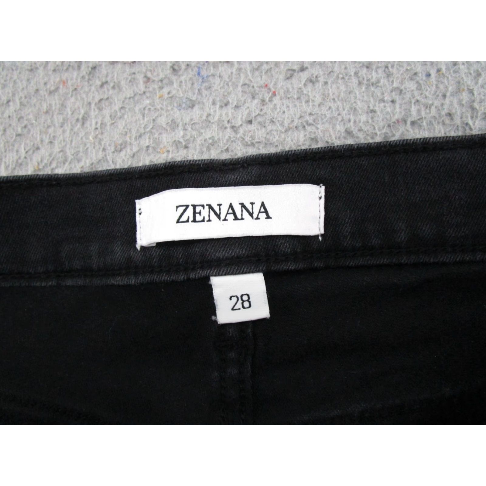 Vintage Zenana Women's Black Denim Button Fly Bell Bottom Flared Jeans Size 28 Distress Size 28" / US 6 / IT 42 - 4 Thumbnail
