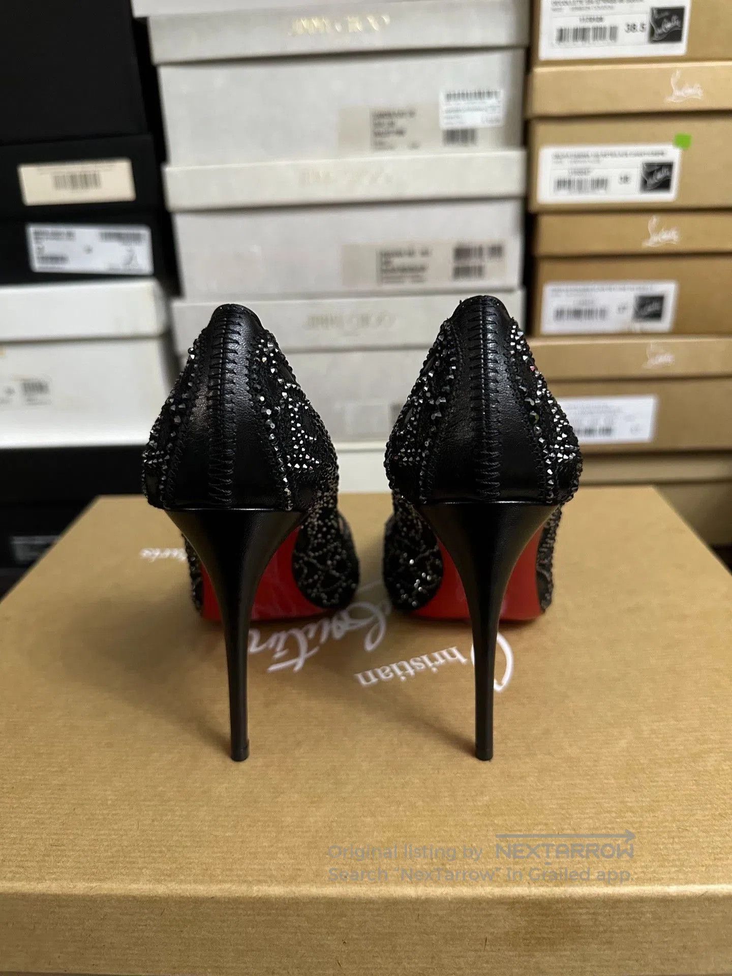 Christian Louboutin Christian Louboutin Limited Edition Black Diamond Heels. Size US 5 / IT 35 - 5 Thumbnail