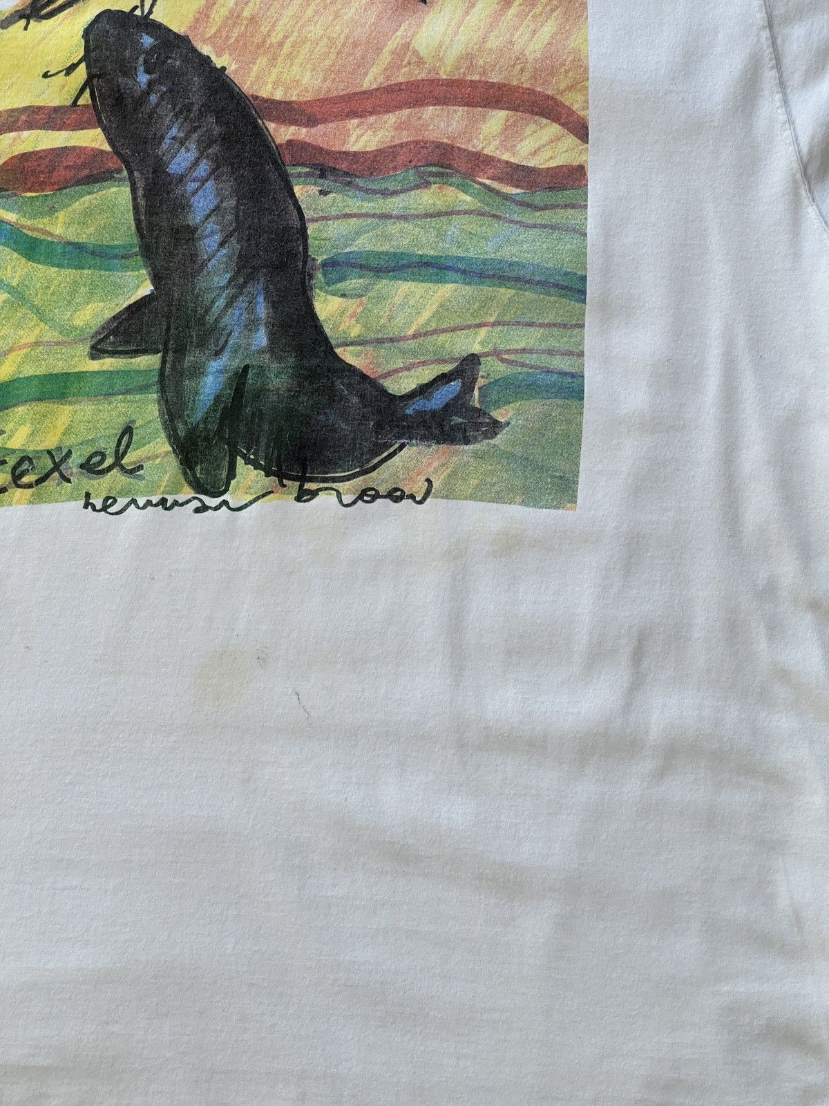 Vintage Vintage 90s Herman Brooo Fish Art Tee XL Size US XL / EU 56 / 4 - 5 Thumbnail