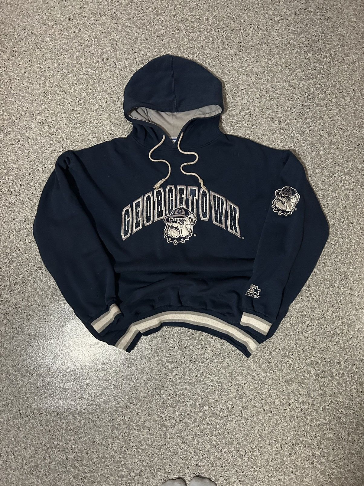 image of Starter 90's Georgetown Vintage Hoodie in Blue, Men's (Size Large)