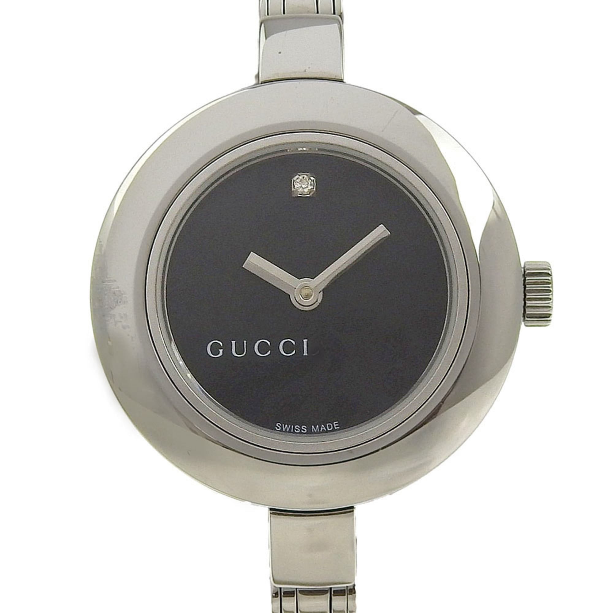 Gucci Gucci Watch 105 Stainless Steel x Diamond Quartz Analog Display Black Dial Women's Size ONE SIZE - 1 Thumbnail