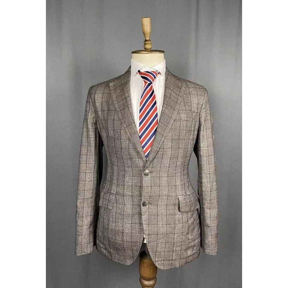 Hackett MINT! Hackett Men's Brown Wool Silk Linen Blazer Sportcoat J Size 52R - 1 Thumbnail