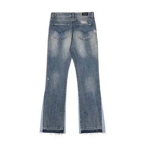 VIBE High Street Retro Ink Splash Patchwork Ripped Jeans Size US 32 / EU 48 - 4 Thumbnail