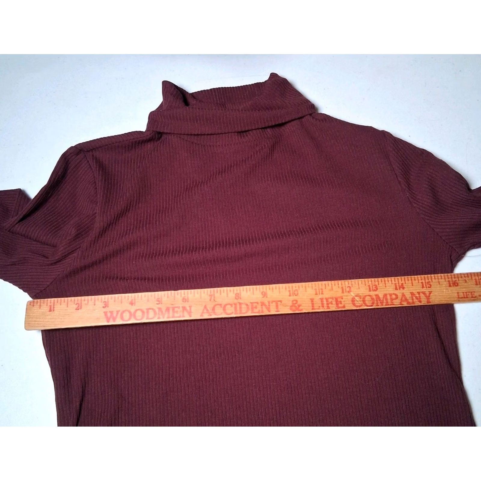 Old Navy Old Navy Turtleneck Shirt Women S Maroon Ribbed Knit NEW Size S / US 4 / IT 40 - 4 Thumbnail