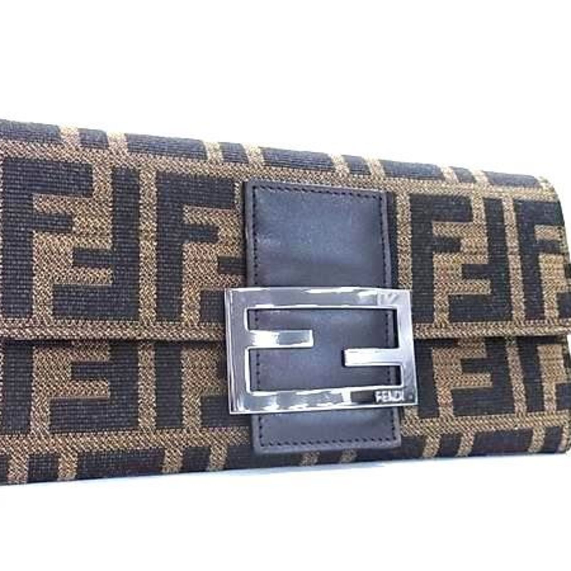 Fendi Fendi Pecan Bifold Wallet Khaki Brown Leather Women