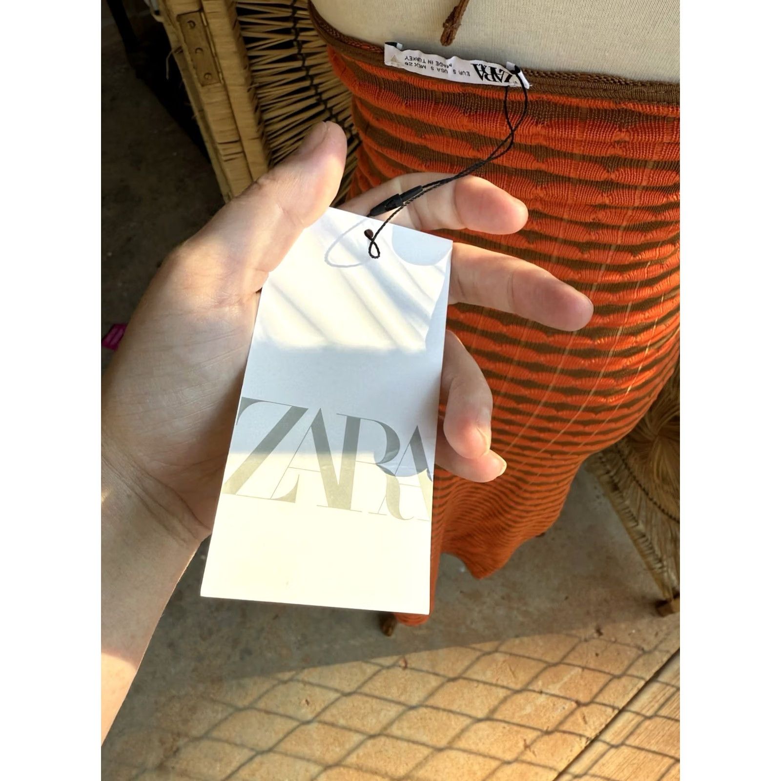 Zara VINTAGE HALTER NECK LONG DRESS Zara Orange Green Knit Body Con New With Tag Small Size S / US 4 / IT 40 - 8 Thumbnail