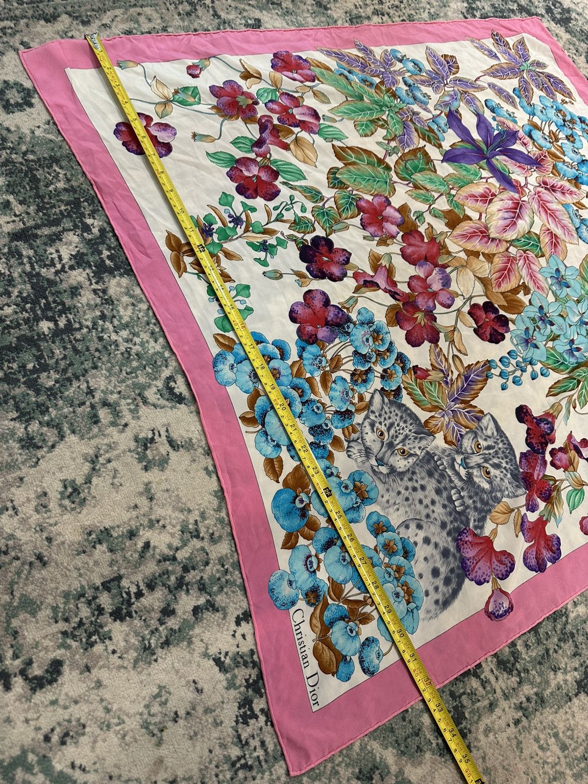 Dior 1980 - Christian Dior Floral Print Shawl Scarves (33x33) Size ONE SIZE - 12 Thumbnail
