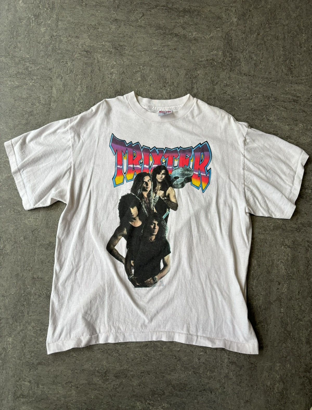 image of Band Tees x Vintage 1991 Trixter Band Tee in White, Men's (Size XL)