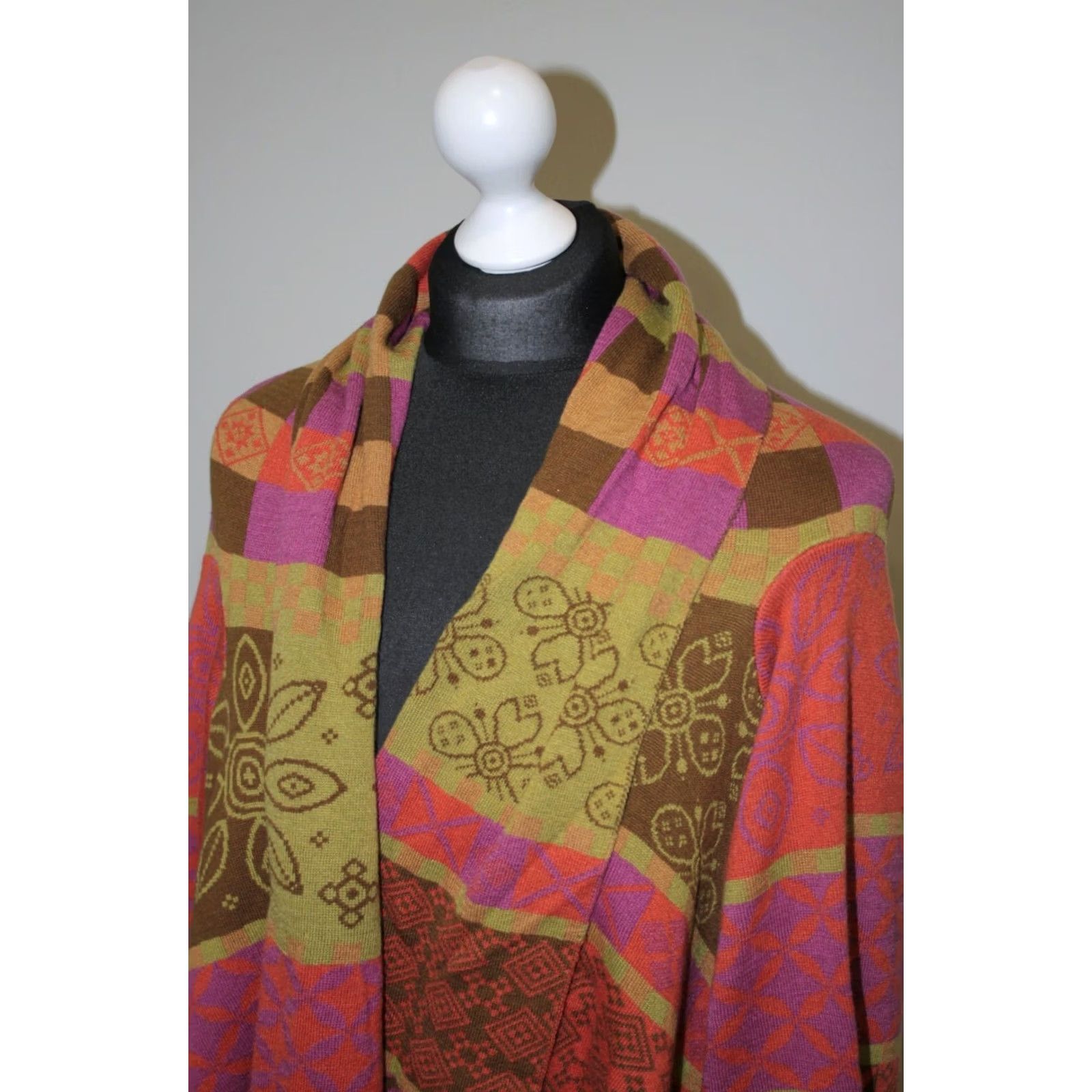 Vintage Gudrun Sjoden Cardigan Jumper Silk Wool Multicoloured L/XL Womens Defects Size L / US 10 / IT 46 - 2 Thumbnail