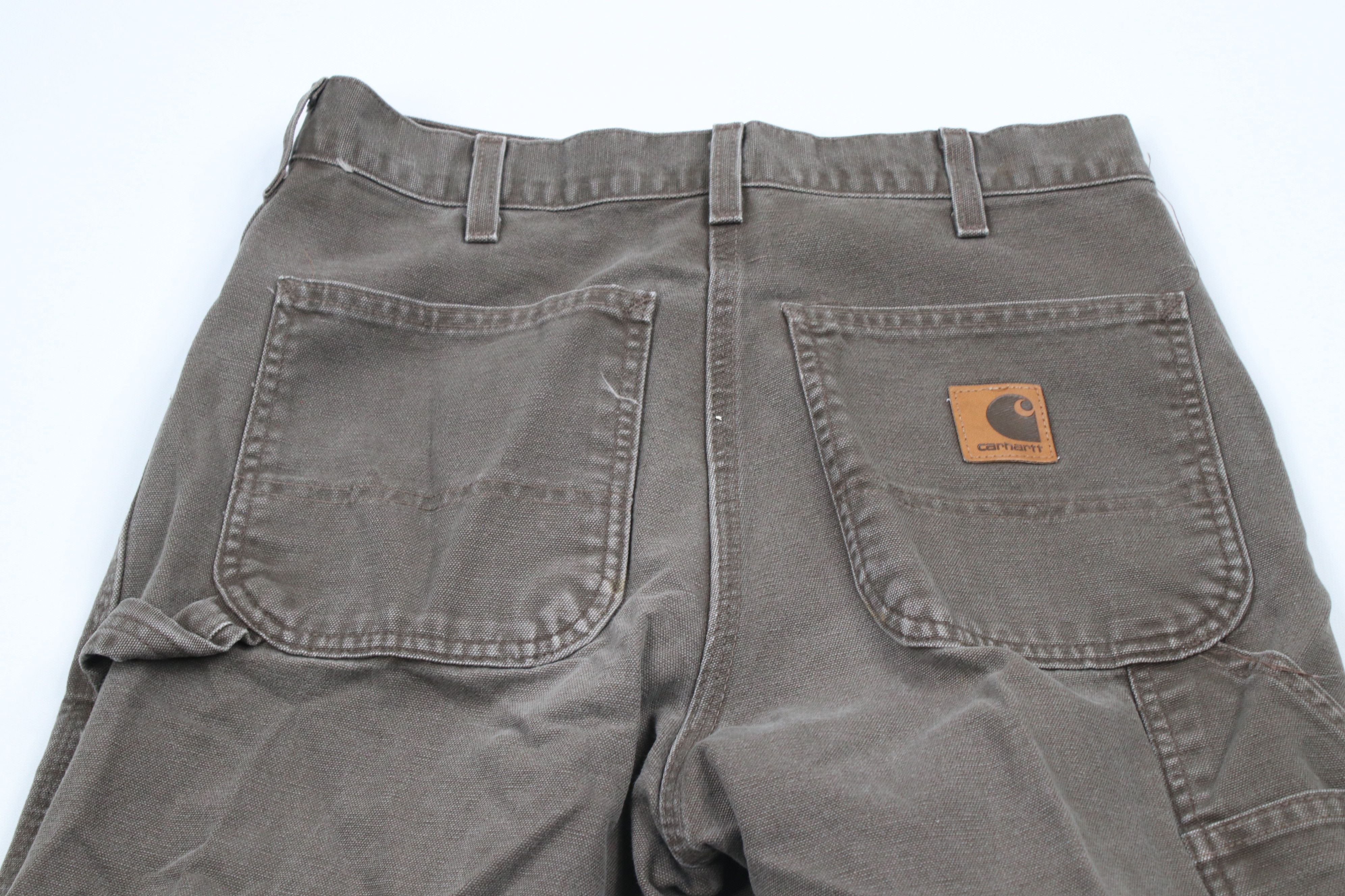 Carhartt × Vintage Vintage Carhartt Loose Fit Washed Duck Pants Timber Brown Size US 32 / EU 48 - 9 Thumbnail