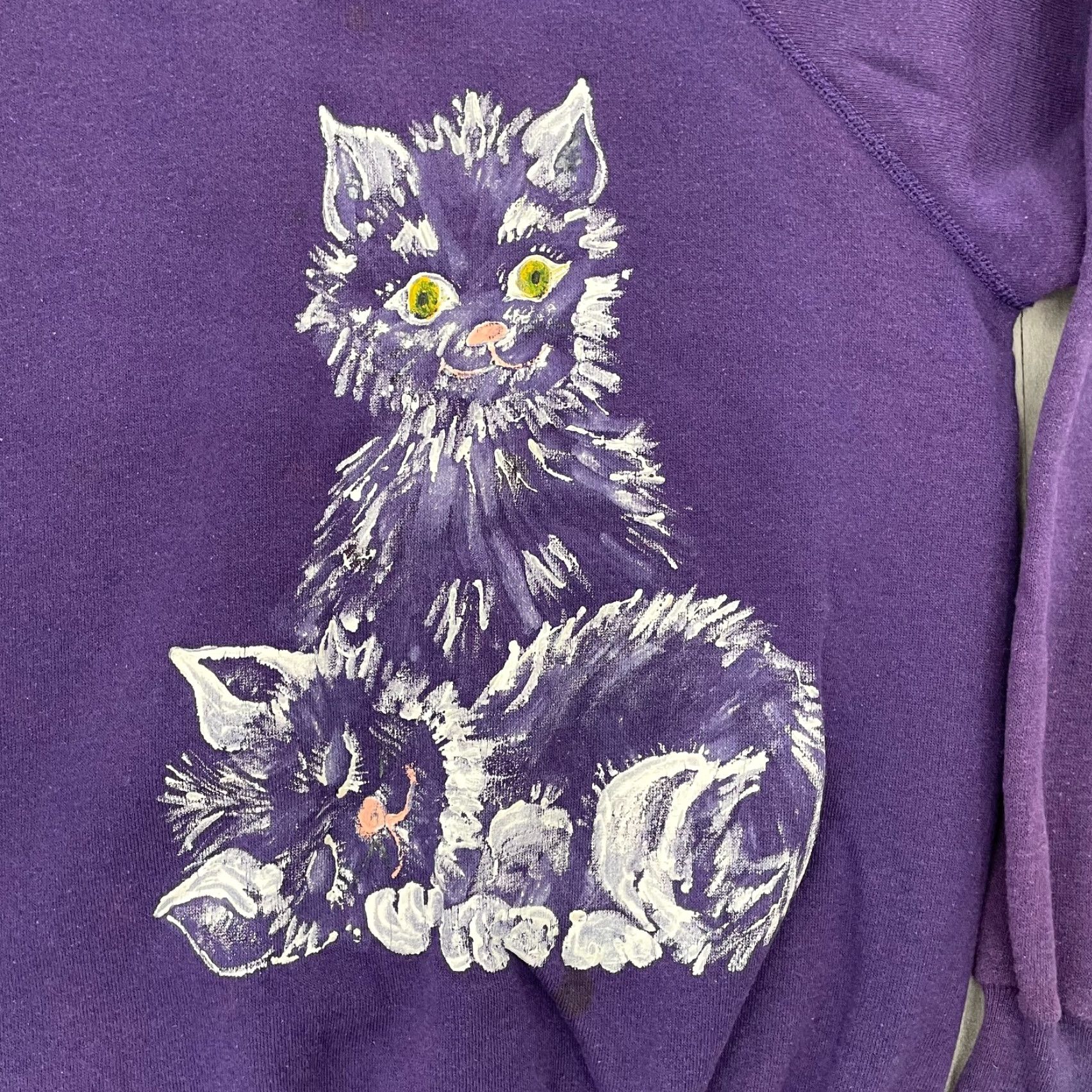 Vintage VINTAGE Parrill Cat Sweater Pullover Women Large Purple Fleece 90s Casual Ladies Size L / US 10 / IT 46 - 4 Thumbnail