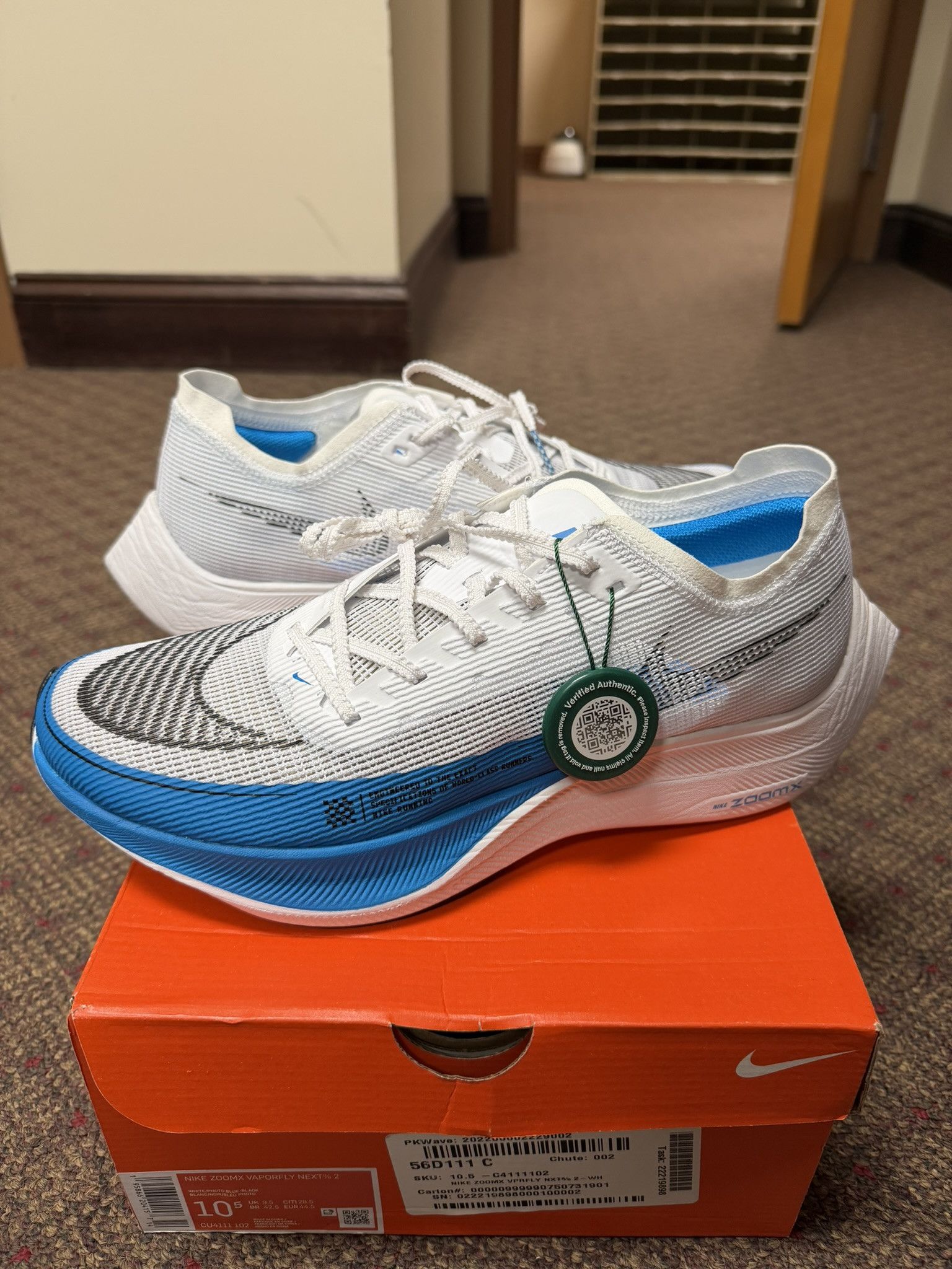 Nike ZoomX Vaporfly NEXT% 2 'White Photo Blue'- SIZE 10 Size US 10.5 / EU 43-44 - 1 Thumbnail