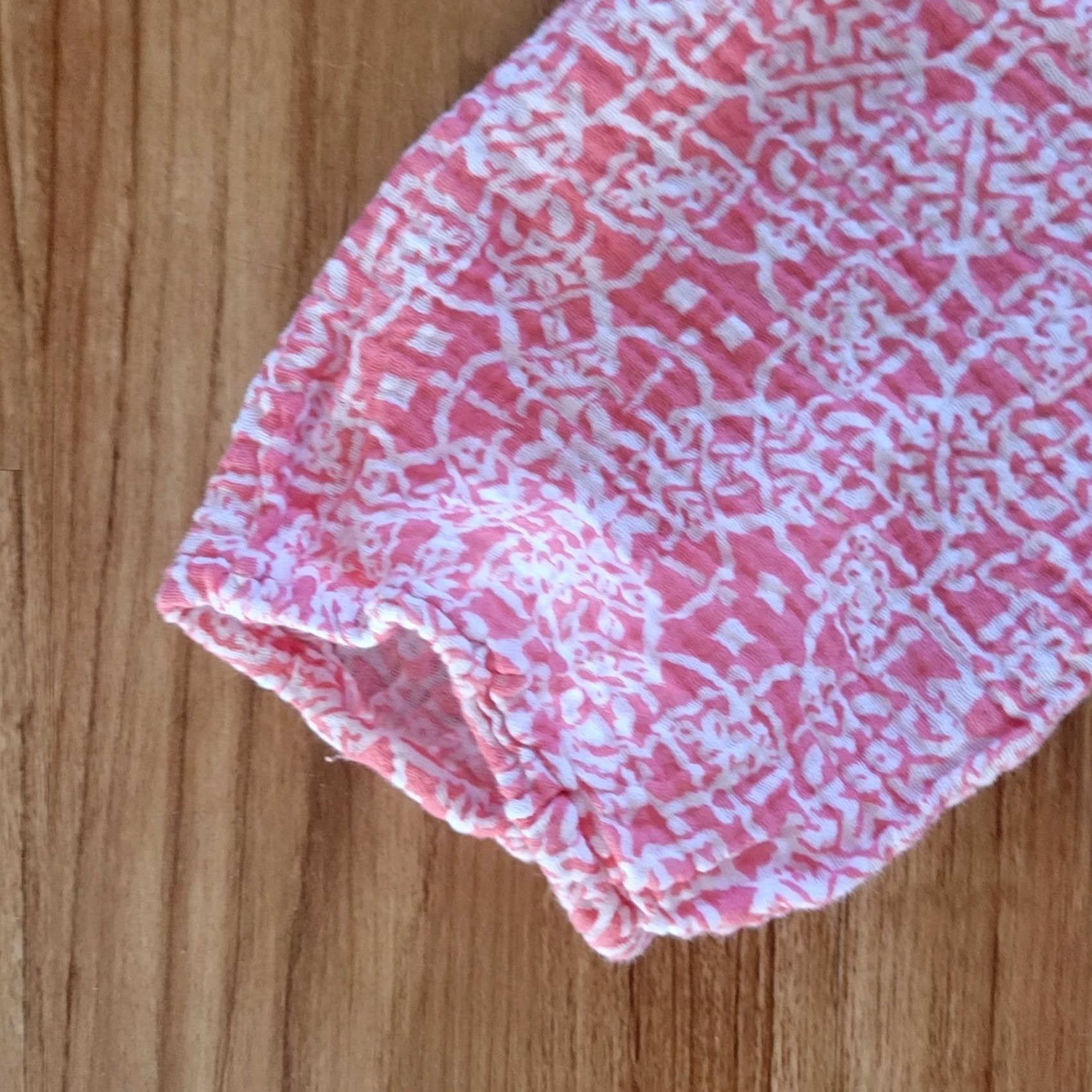 Vintage Chico's Chicos Shirt Blouse Womens Medium Pink White Gauze Tie Waist 3/4 Sleeve V-Neck Button Pullover Casual Everyday Shirt Womens Size M / US 6-8 / IT 42-44 - 6 Thumbnail