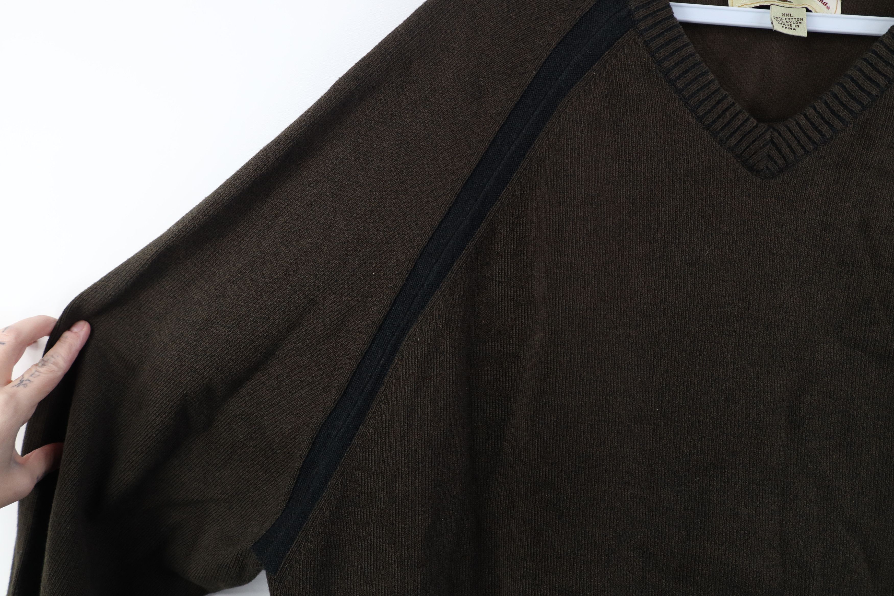 Tommy Bahama Vintage Tommy Bahama Blank Ribbed Knit V-Neck Sweater Brown Size US XXL / EU 58 / 5 - 4 Thumbnail