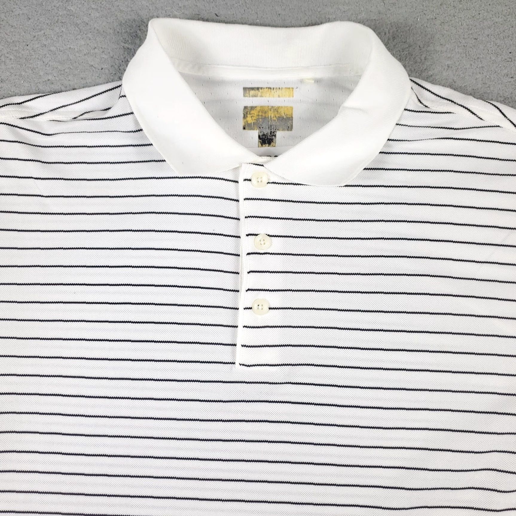 Adidas Adidas Polo Shirt Mens Large White Striped Shark Golf Casual Short Sleeve Size US L / EU 52-54 / 3 - 2 Thumbnail