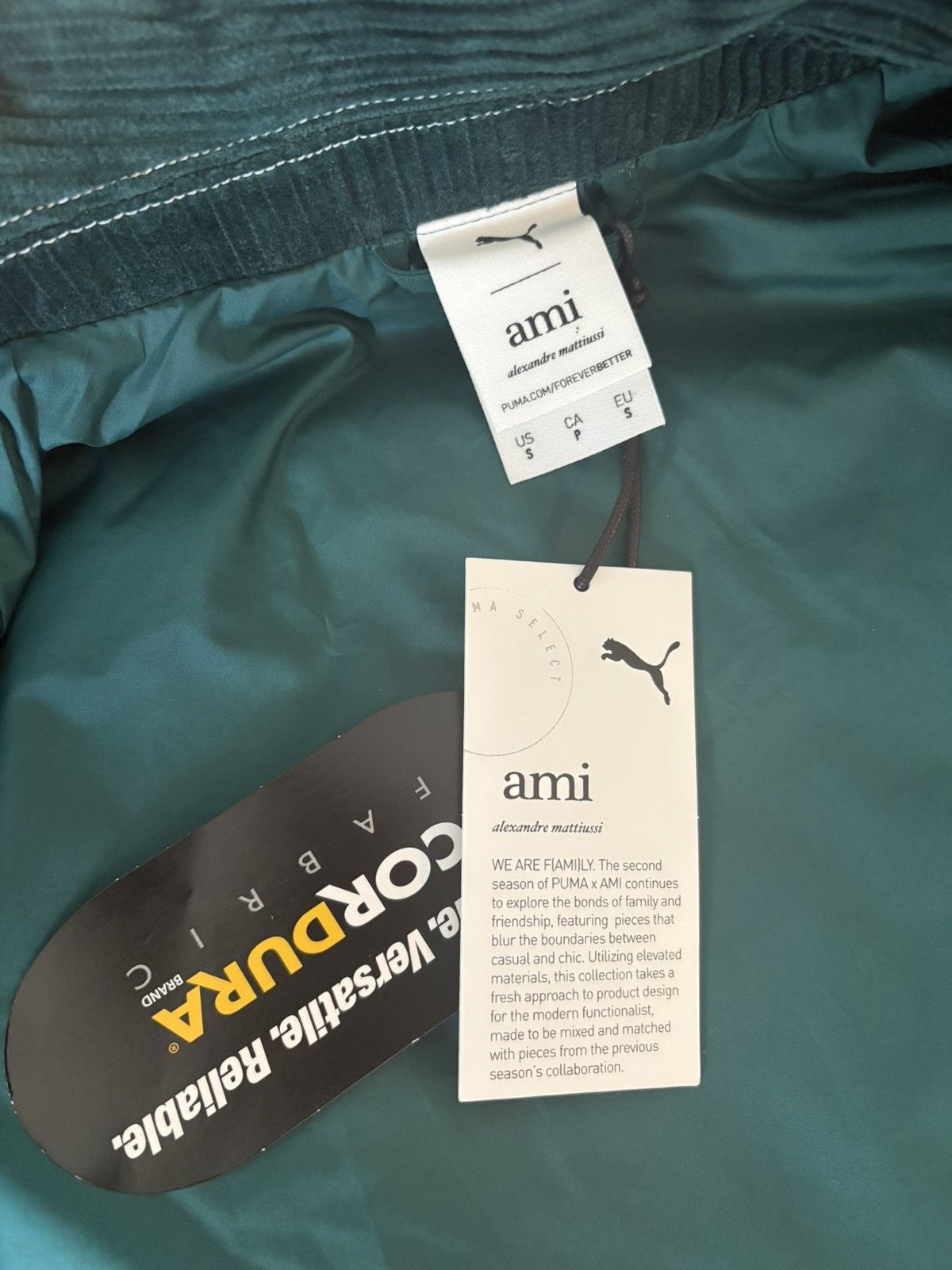 AMI × Puma Puma x Ami Paris Woven Green Varsity Jacket Limited Edition Size S / US 4 / IT 40 - 6 Thumbnail