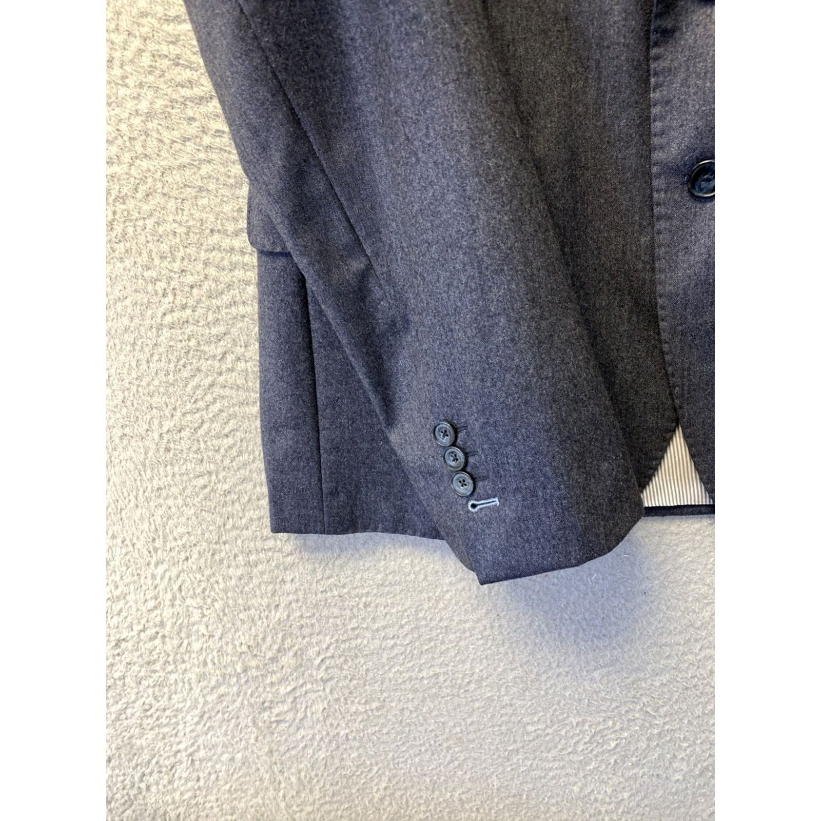 Vintage J Hilburn Suit Men’s 42R Dusty Blue 2 Piece Wool Vitale Barberis Canonico /0732 Pants 36x33 Mens Regular Formal Size 42R - 7 Thumbnail