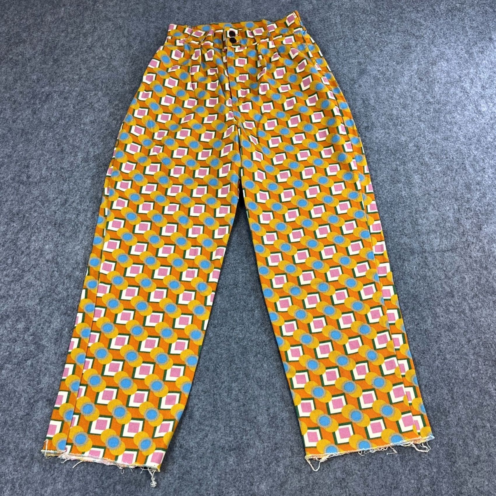 Vintage Lucy & Yak Jeans Womens Cropped 25 UK 6 High Waist Addison Organic Cotton BODHI Denim Yellow Tapered Classic 5-Pocket Womens Jeans Size 28" / US 6 / IT 42 - 2 Thumbnail