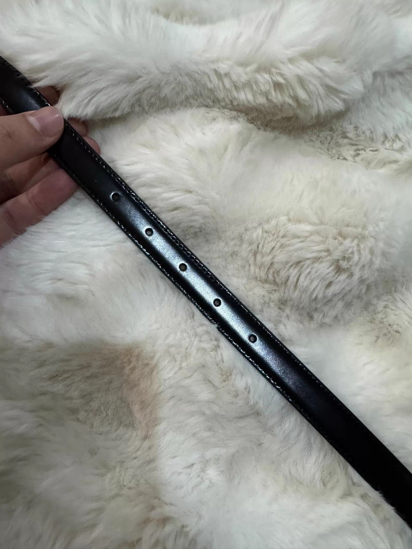 Celine Celine Classic Black & Silver Leather Belt 85 New Size ONE SIZE - 6 Thumbnail