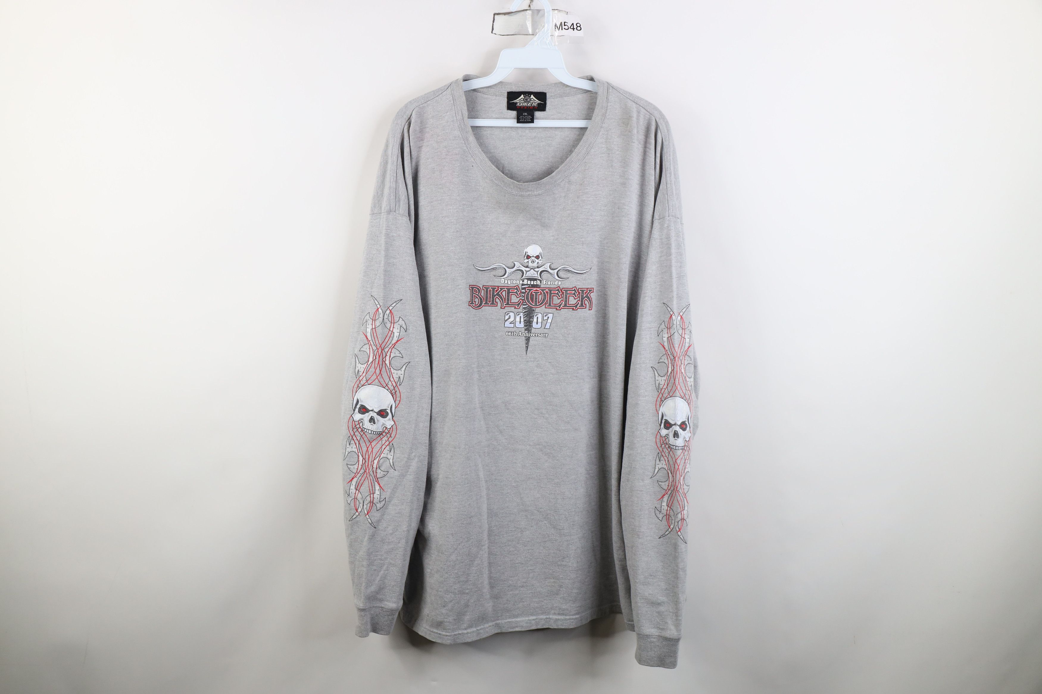 Vintage Vintage Y2K Bike Week Tribal Skull Sword Long Sleeve T-Shirt Size US XXL / EU 58 / 5 - 1 Thumbnail