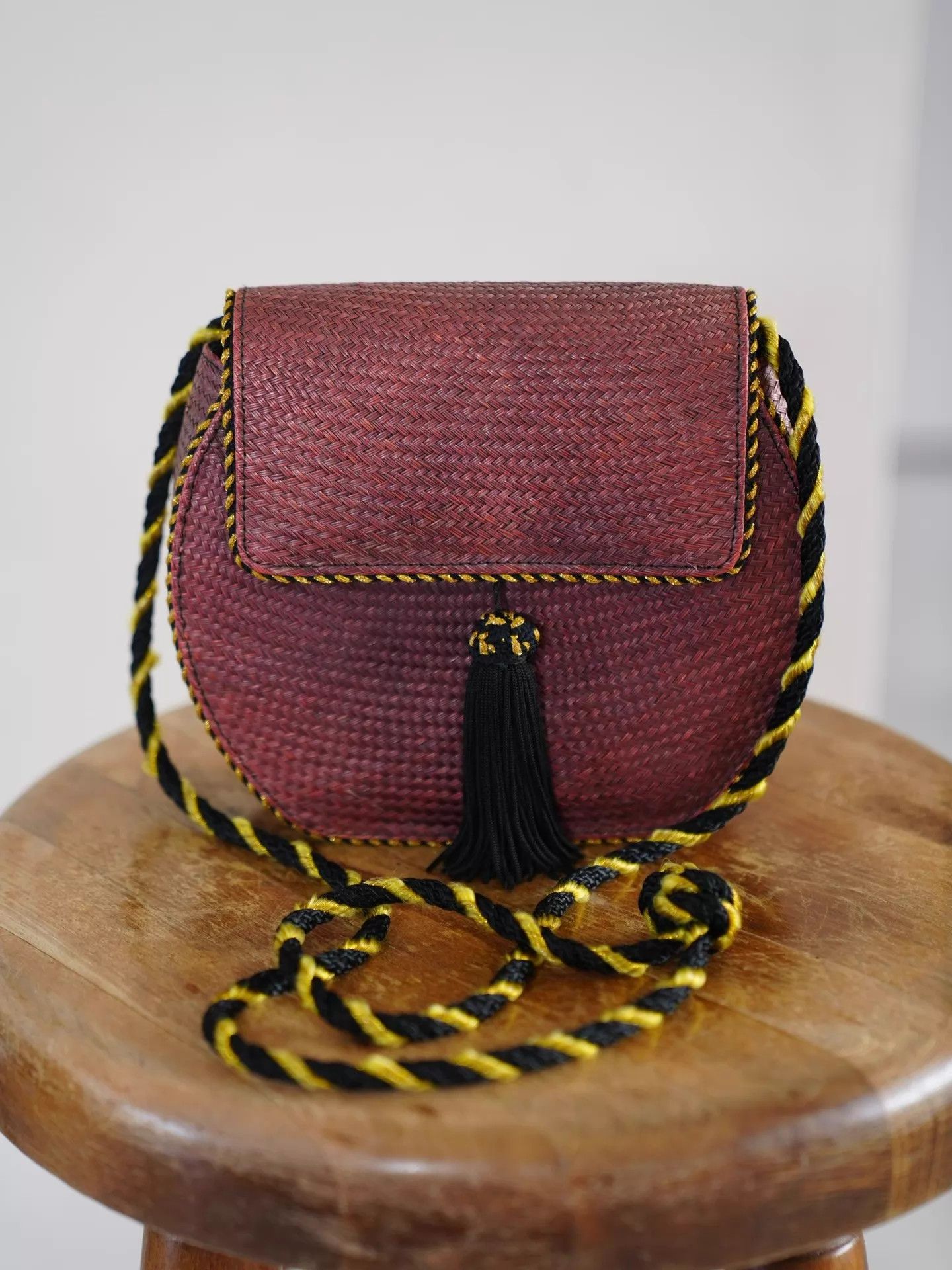 Other Vintage Purple Woven Rattan Tassel Knot Bag YSL-Style Size ONE SIZE - 2 Thumbnail