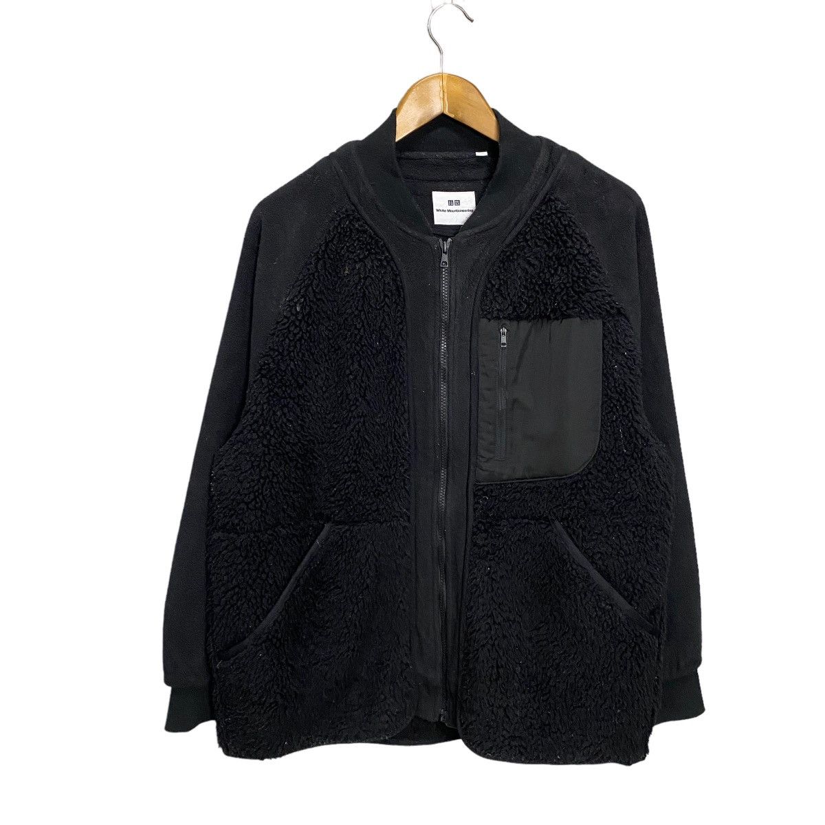 image of Engineered Garments x Uniqlo White Mountaineering X Uniqlo Fleece Zipper Jacket in Black (Size Larg