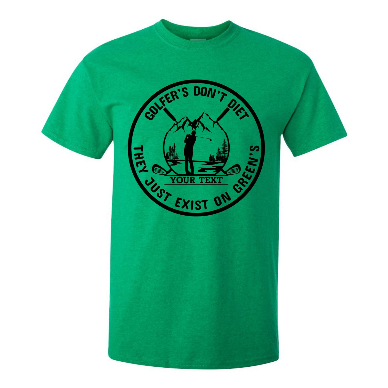Gildan Golfers Don't Diet Custom Name Funny Swinging Golfer T-Shirt Size US XL / EU 56 / 4 - 21 Thumbnail