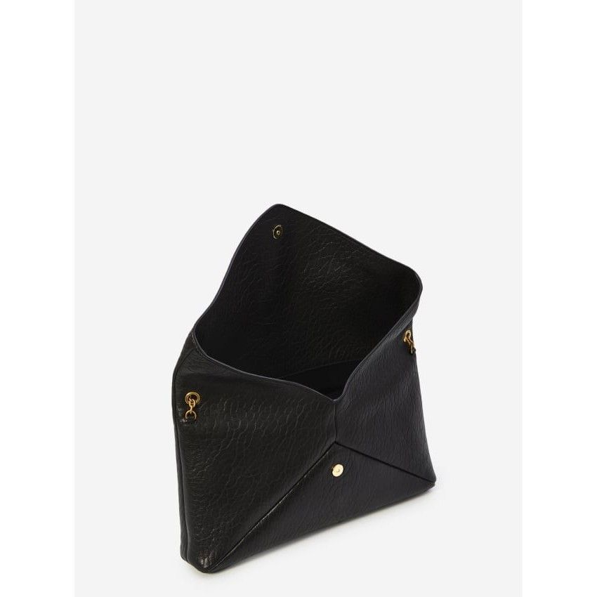 Saint Laurent Paris SAINT LAURENT Large Envelope Black Grained Lambskin Pouch Ne Size ONE SIZE - 4 Thumbnail
