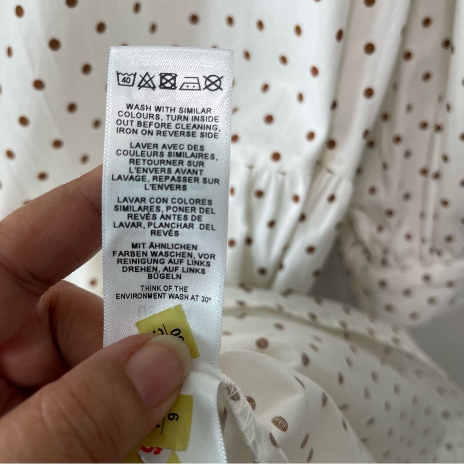 Asos Asos Double V Elbow Sleeve Polka Dot A Line Cotton Dress Size XL / US 12-14 / IT 48-50 - 6 Thumbnail