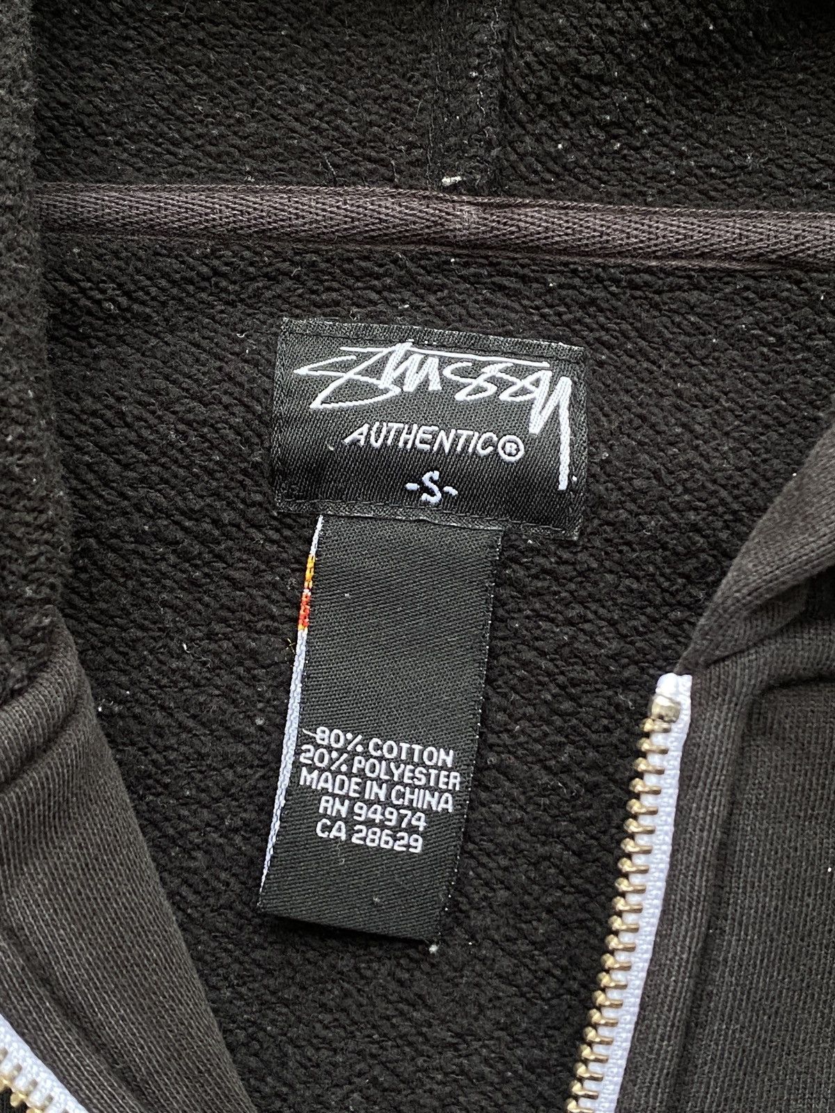 Stussy × Vintage Vintage Stussy Gothic Logo Zipper Hoodie Size US S / EU 44-46 / 1 - 8 Thumbnail