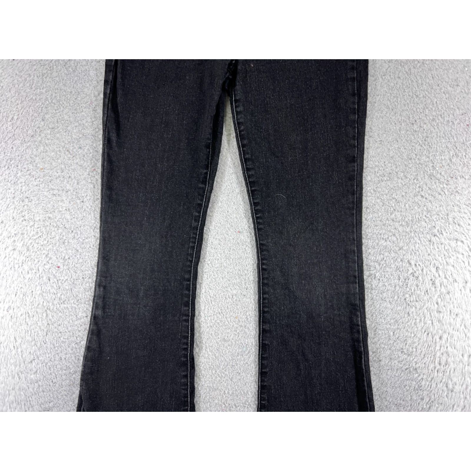 Fashion Nova FASHION NOVA Jeans Womens Flared Dark Wash Black Denim 3 High Rise 32in Inseam 5-Pocket Cotton Blend Distressed Stretch Cotton Blend Size 26" / US 2 / IT 38 - 3 Thumbnail