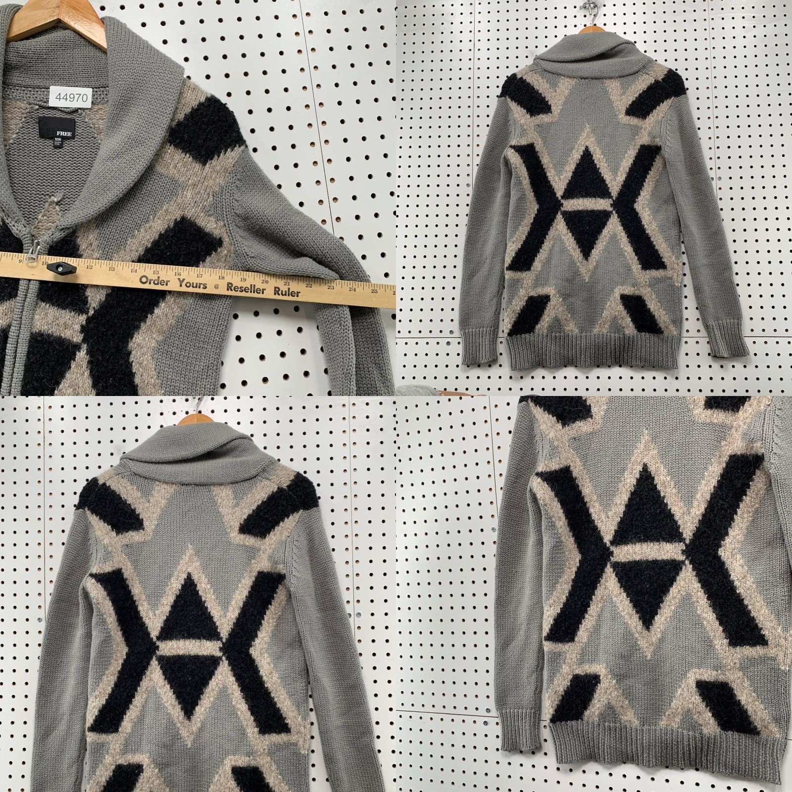 Aritzia VINTAGE Aritzia Wilfred Free Merino Wool Sweater Womens 2XS Gray Zip Shawl Collar Alpaca Size XXS / US 00 / IT 34 - 8 Thumbnail