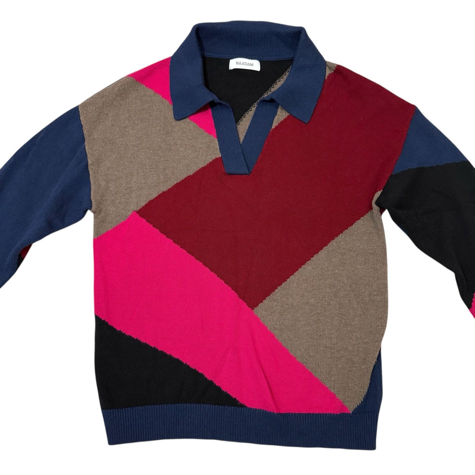 NAADAM Naadam Color Blocked Polo Sweater Collared Multicolor Medium Size M / US 6-8 / IT 42-44 - 6 Thumbnail
