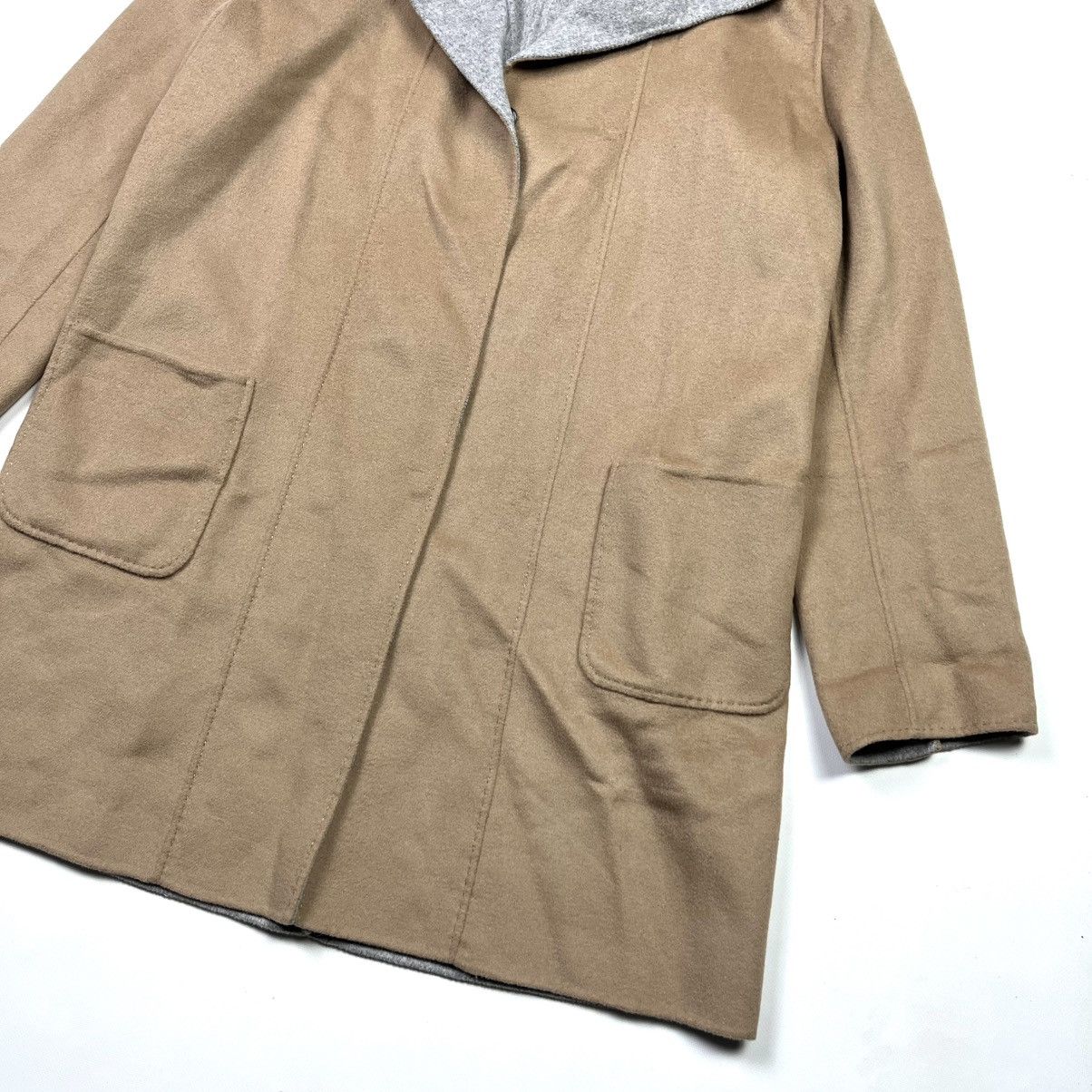 Max Mara × Weekend Max Mara Weekend Max Mara Twin Side Wool Coat Brown & Grey Belt Size XL / US 12-14 / IT 48-50 - 4 Thumbnail