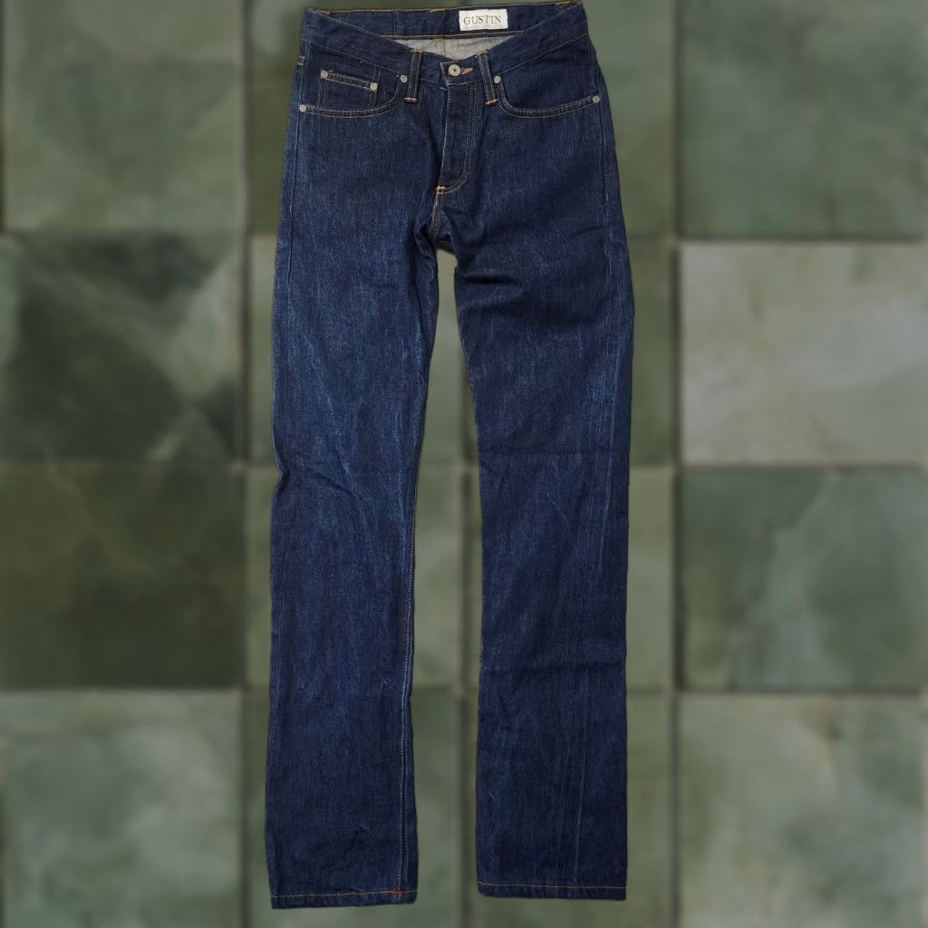 Gustin Gustin Selvedge Jeans Mens 30x34 Blue Slim Straight Denim Button Fly Jeans Mens Slim Straight 30 34 Blue Mens Size US 30 / EU 46 - 1 Thumbnail