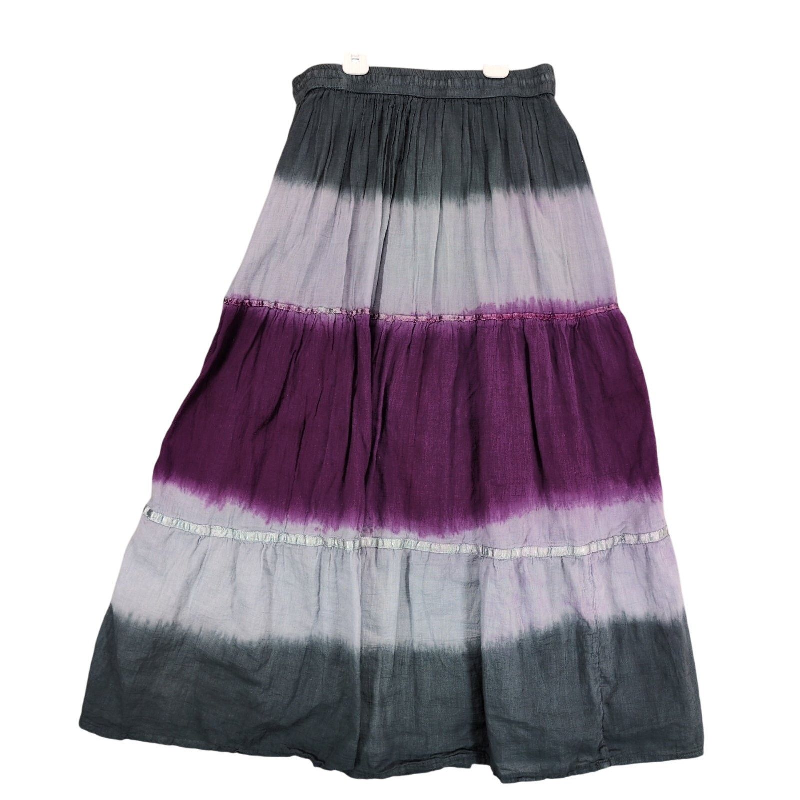 Other Jackpot Purple Gray Tie Dye Tiered Maxi Skirt One Size Size 30" / US 8 / IT 44 - 2 Thumbnail