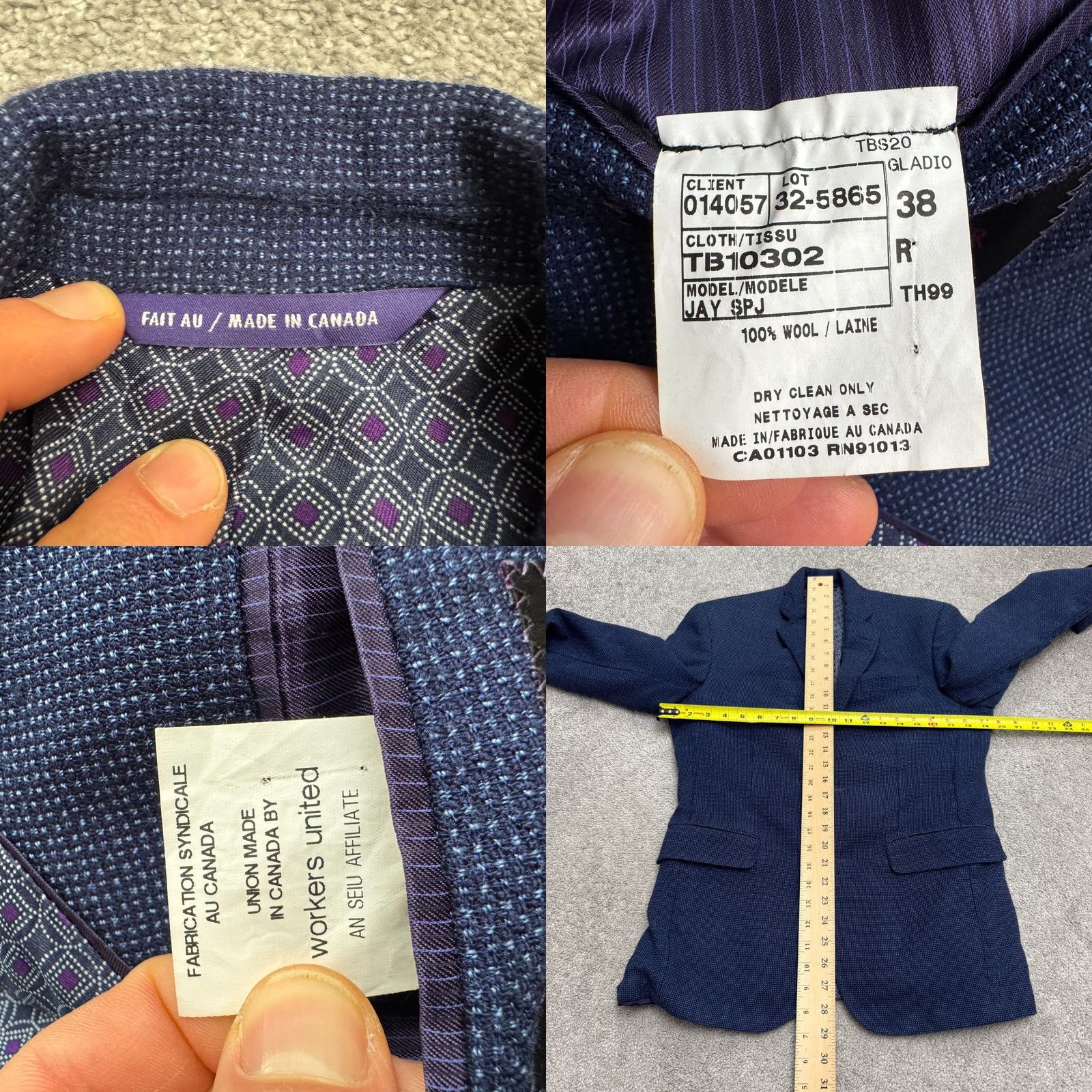Ted Baker Ted Baker London Endurance Jay SPJ Wool Blazer Jacket Mens 38R Blue Double Vent Size 38R - 8 Thumbnail