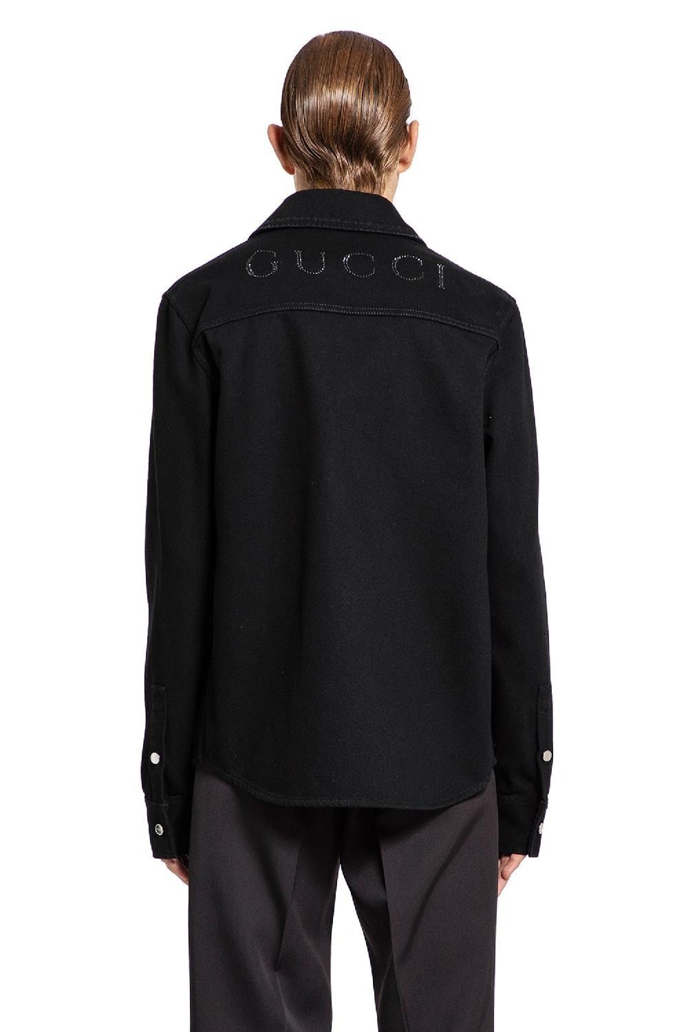 Gucci o1loc1c1225 804188 Denim Shirt With Gucci Embroidery Black Size US M / EU 48-50 / 2 - 4 Thumbnail