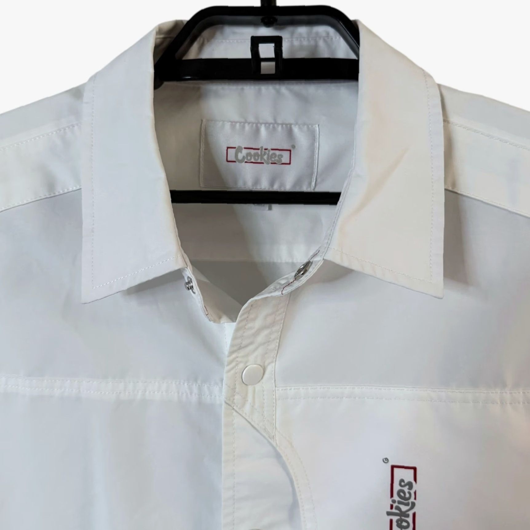 Vintage Cookies Snap Button-Up Long-Sleeve Shirt White Men's XL 420 Stash Pocket Size US XL / EU 56 / 4 - 5 Thumbnail