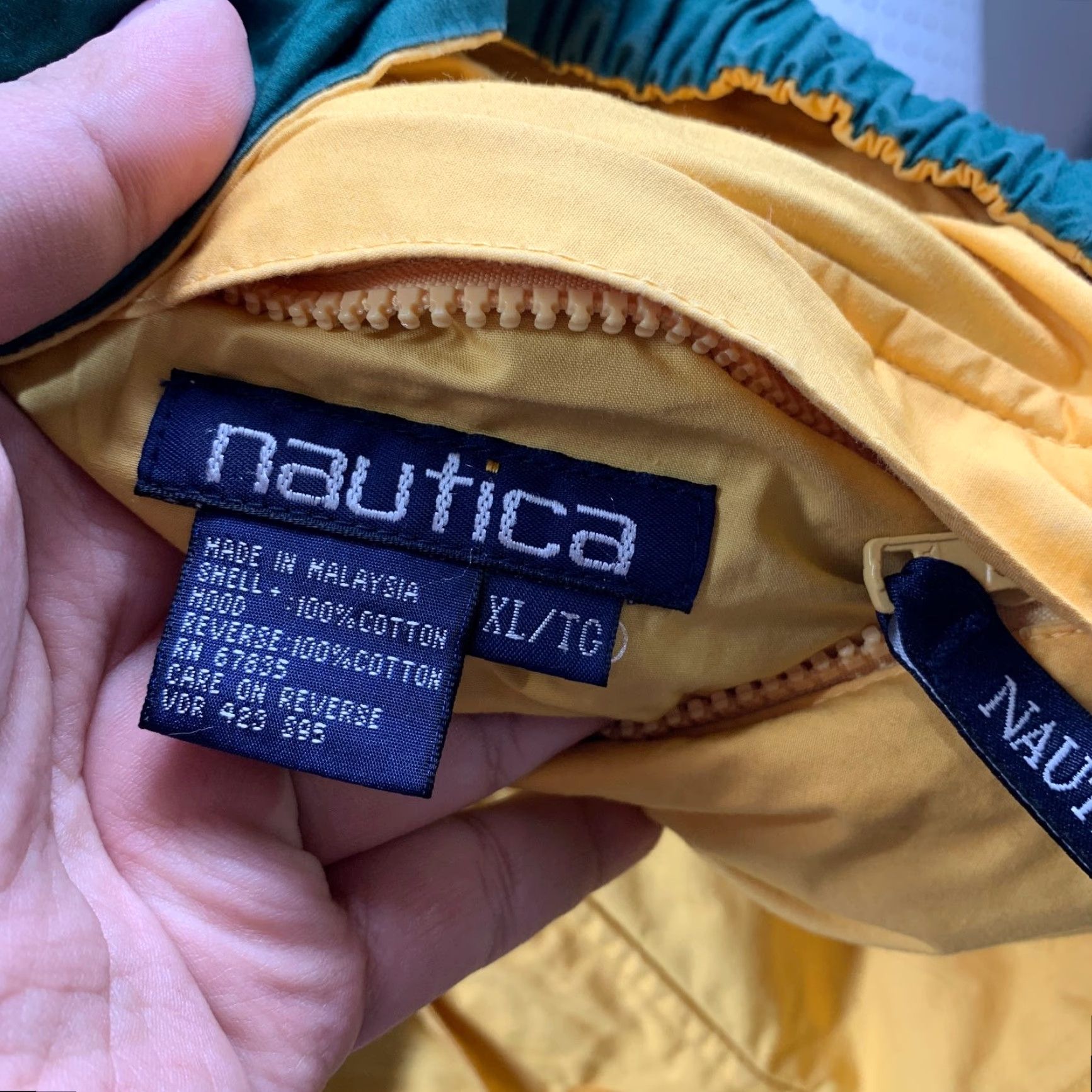 Nautica VINTAGE Nautica Reversible Jacket Mens XL Green Yellow Nautical Lightweight Size US XL / EU 56 / 4 - 4 Thumbnail