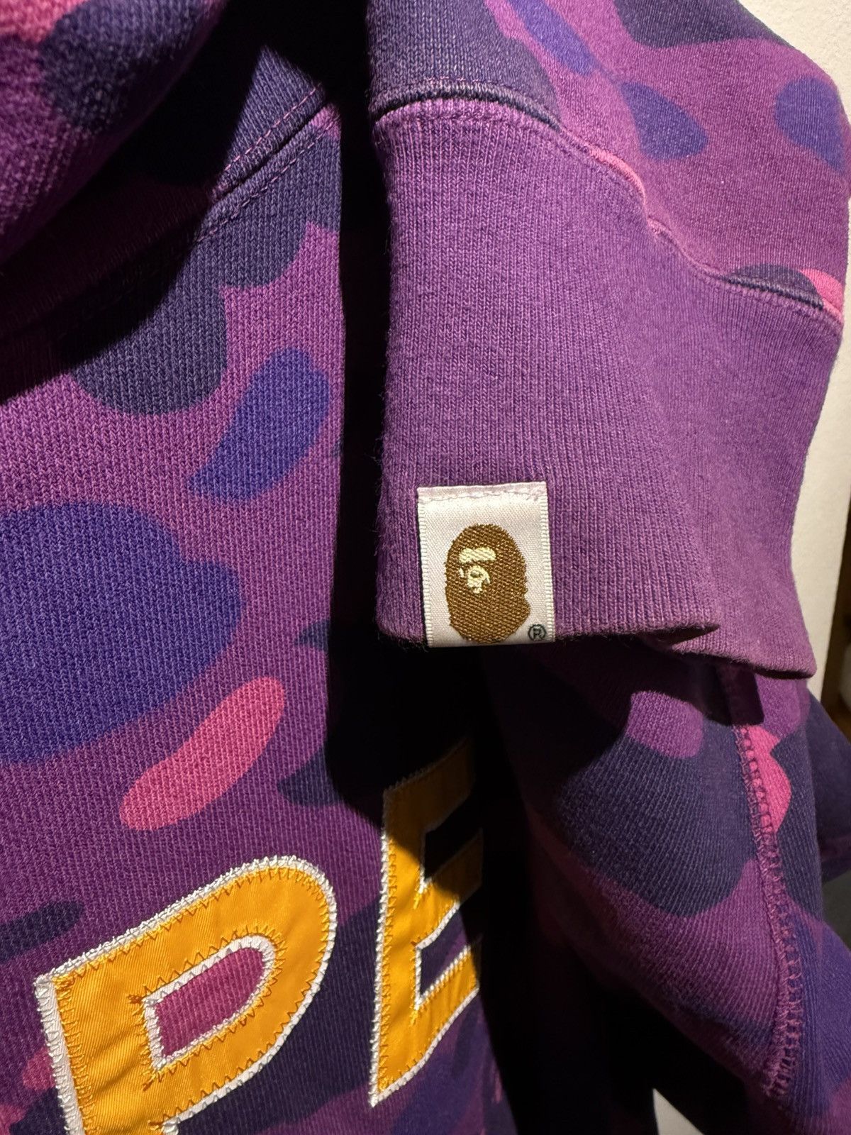 Bape Bape full zip purple camo yellow spell out hoodie XXL Size US XXL / EU 58 / 5 - 4 Thumbnail
