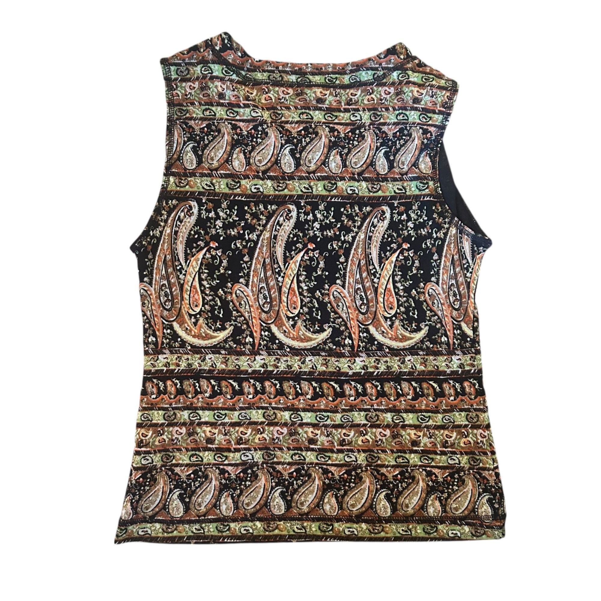 Other Vintage Retro White Stag Paisley Sleeveless Top M Size M / US 6-8 / IT 42-44 - 5 Thumbnail