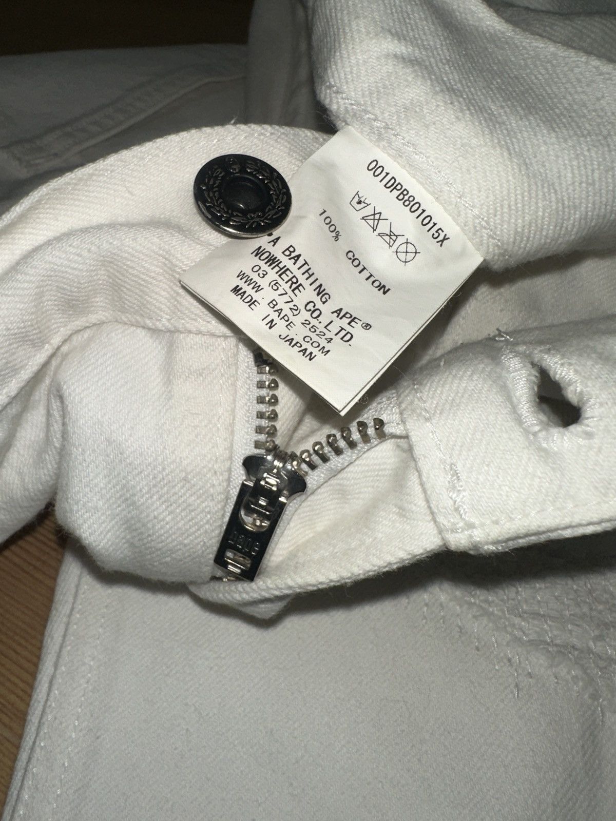 Bape Bape white damaged denim jeans Nigo Ape Milo Pharrell Kanye Size US 32 / EU 48 - 7 Thumbnail