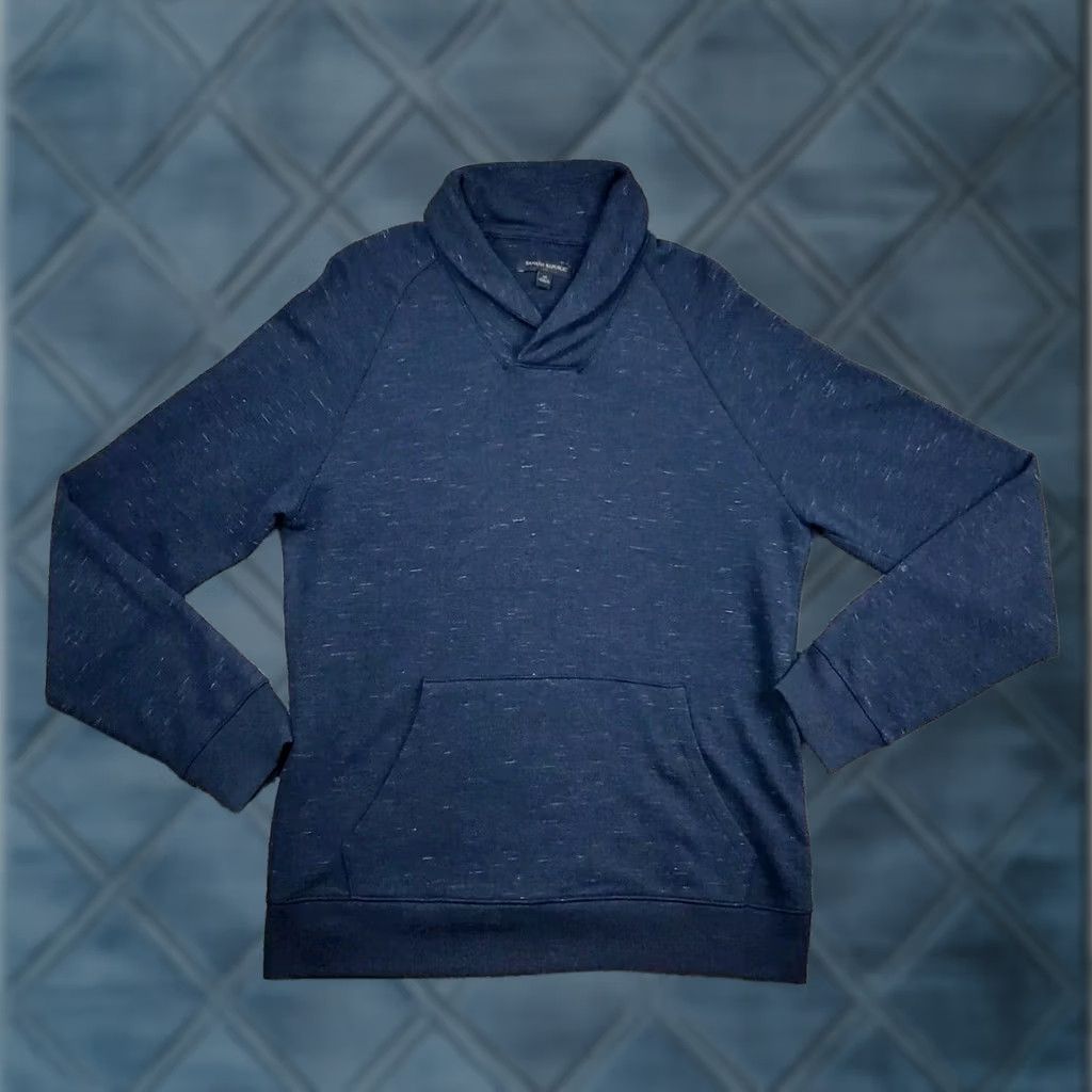Banana Republic Banana Republic Sweatshirt Medium Mens Blue Pullover Collared Long Sleeve Pocket Hoodie? Size US M / EU 48-50 / 2 - 1 Thumbnail